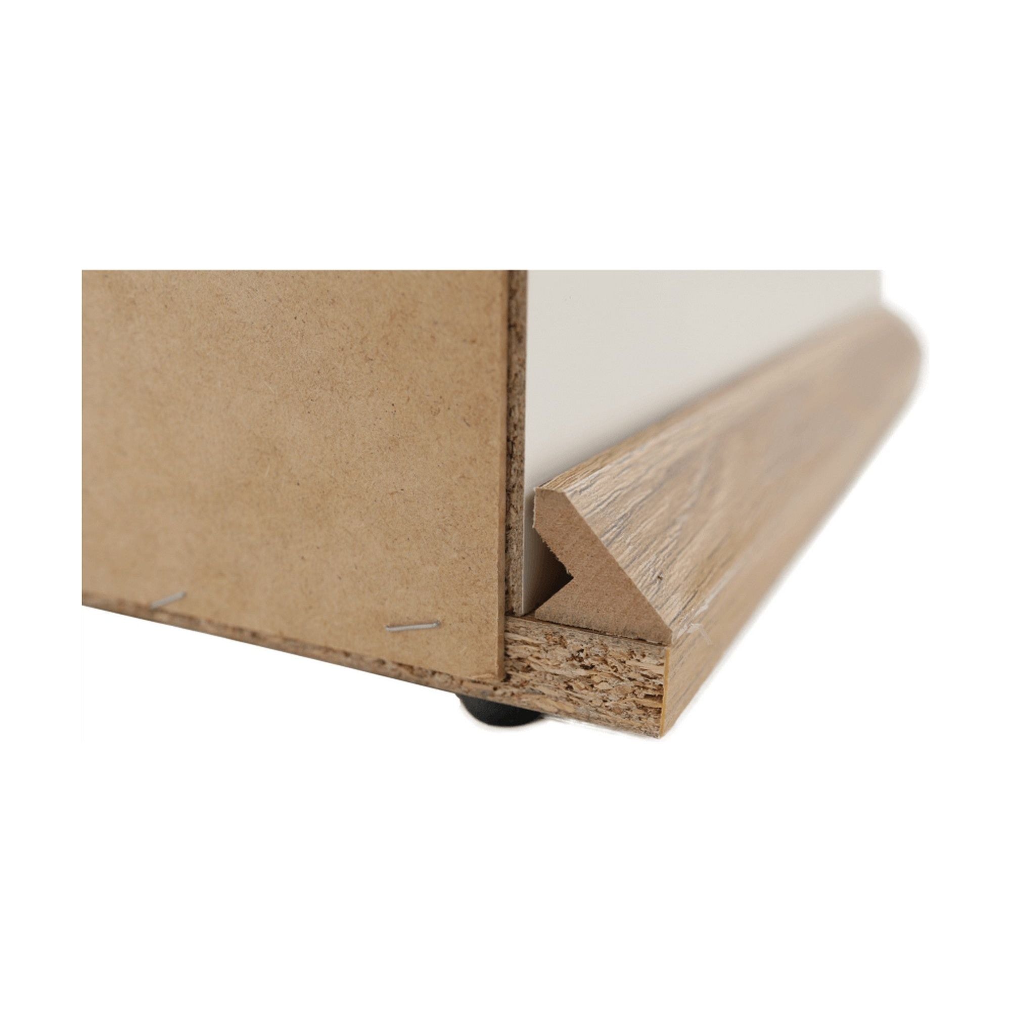 Comoda TV LEON MZ15, alb/stejar grand, DTD laminat, 150x45x55 cm