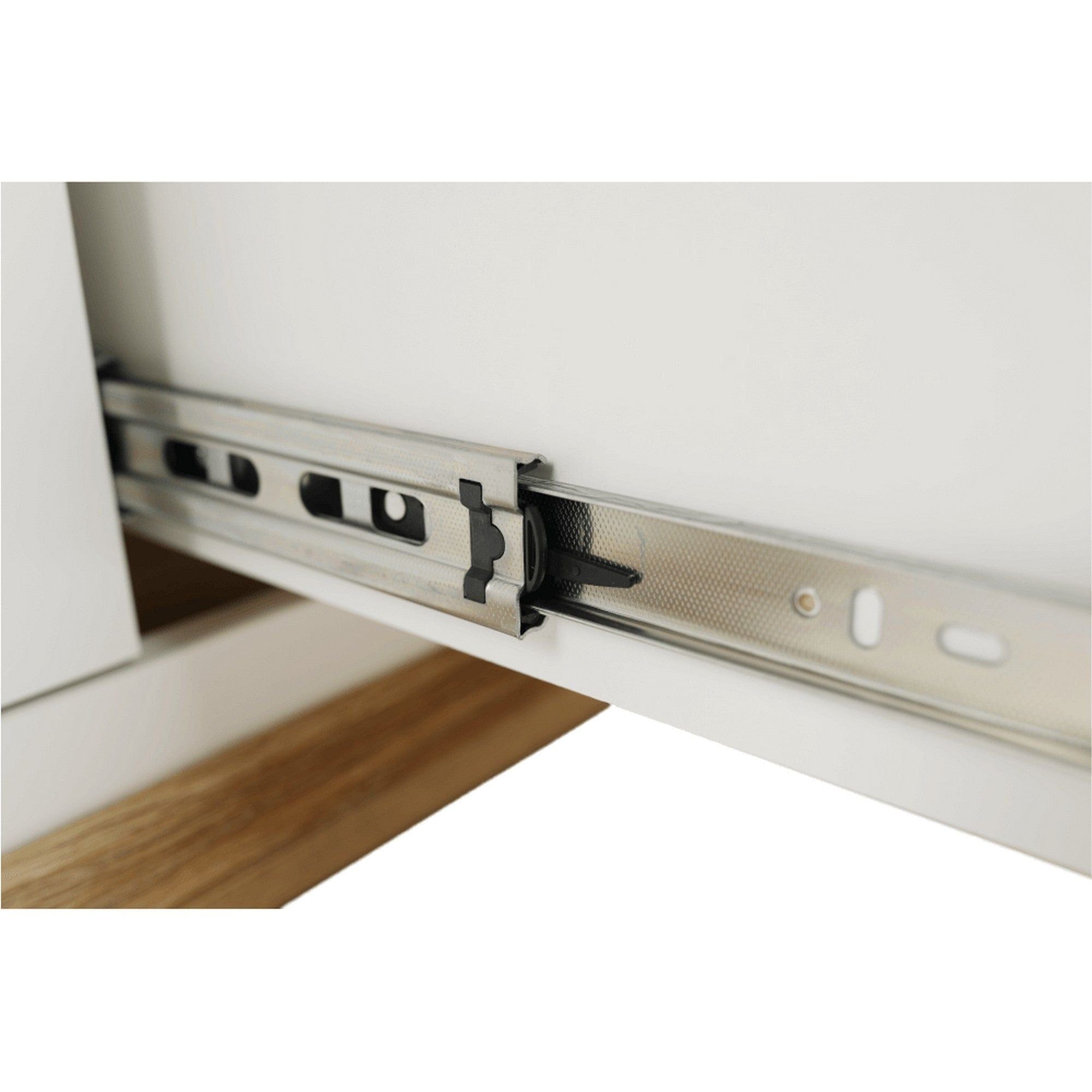 Comoda TV LEON MZ15, alb/stejar grand, DTD laminat, 150x45x55 cm