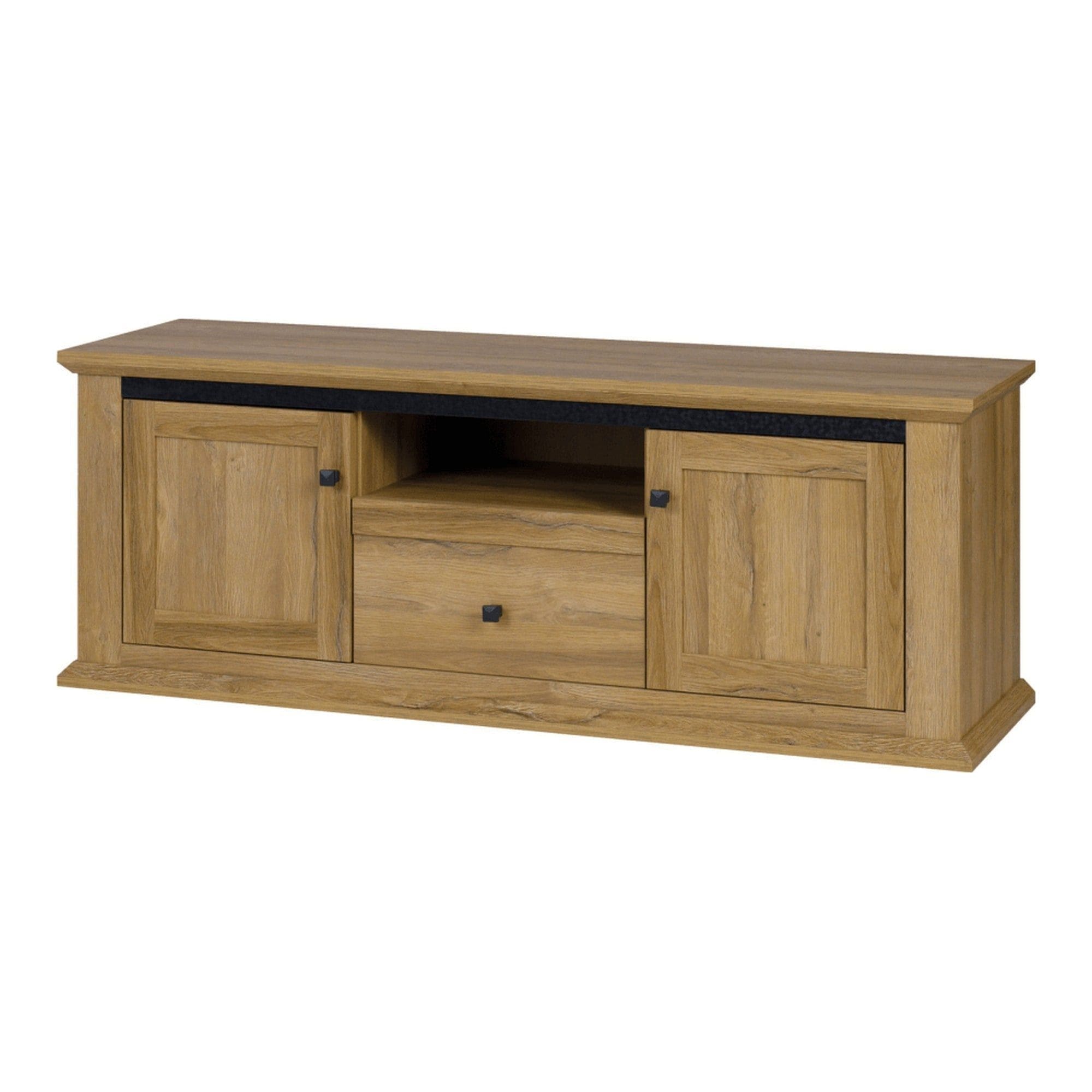 Comoda TV LEON MZ15, stejar grand, DTD laminat, 150x45x55 cm