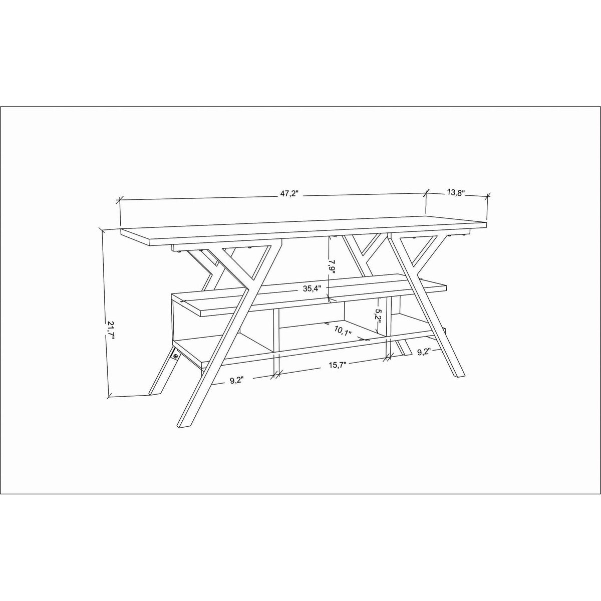 Comoda TV MINERVA, gri antracit/auriu, PAL/metal, 120x35x55 cm