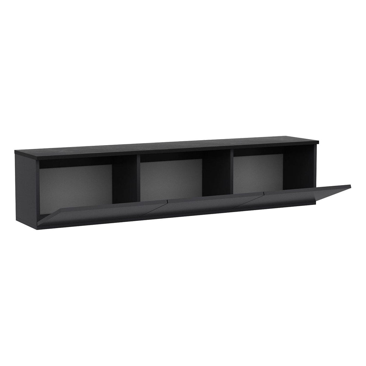 Comoda TV NEON ILLUMINATED, gri antracit, PAL melaminat, 160x32x35 cm