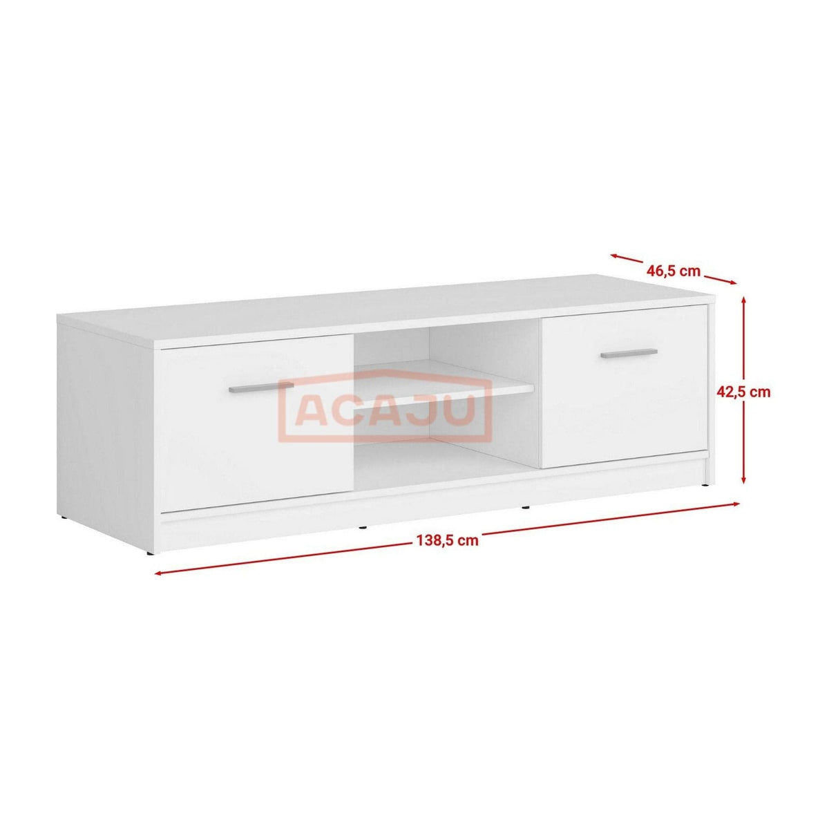 Comoda TV NEPO PLUS, alb, PAL laminat, 139x47x43 cm