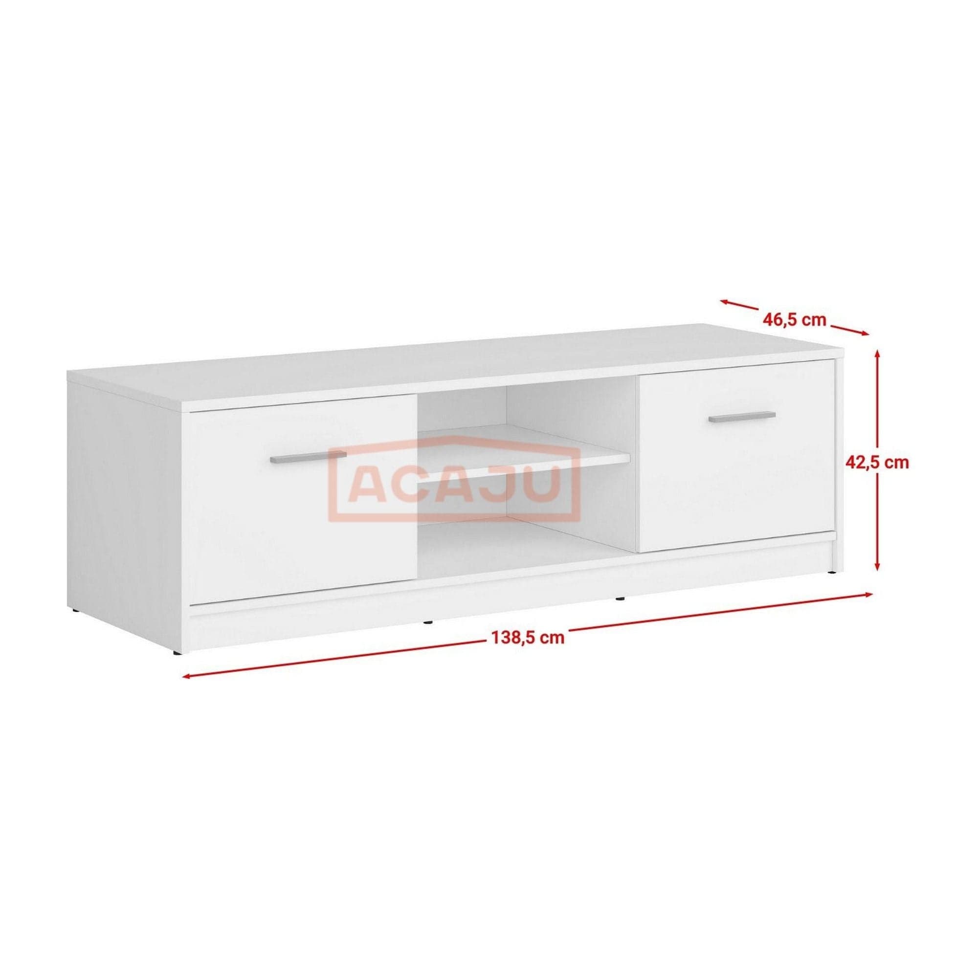Comoda TV NEPO PLUS, alb, PAL laminat, 139x47x43 cm