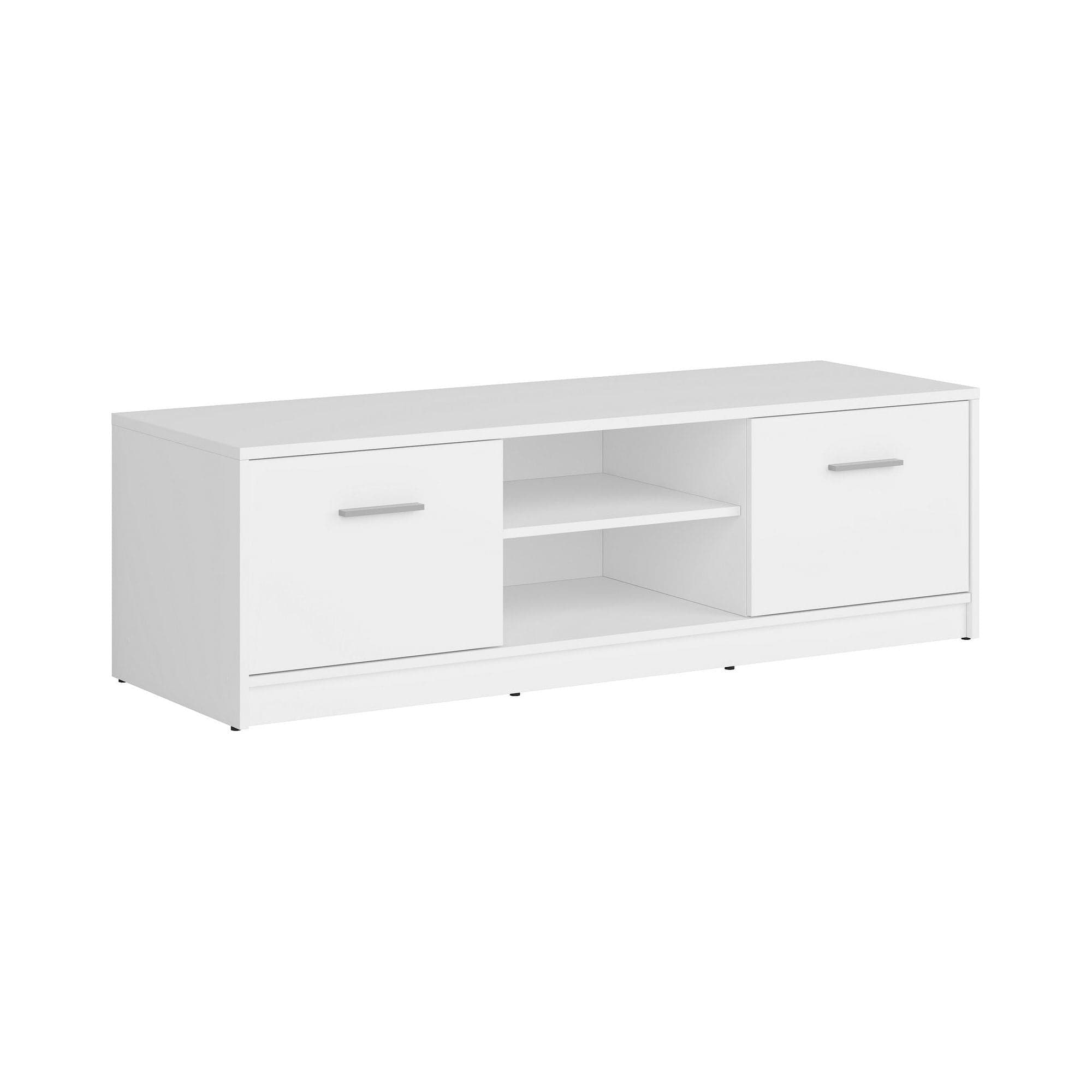 Comoda TV NEPO PLUS, alb, PAL laminat, 139x47x43 cm