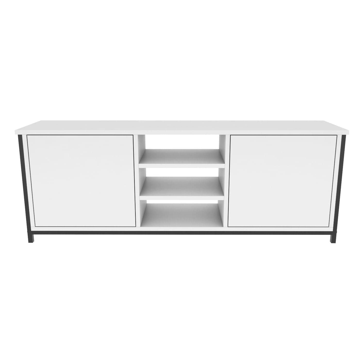 Comoda TV OTIS, alb/negru, PAL melaminat, 140x35x51 cm