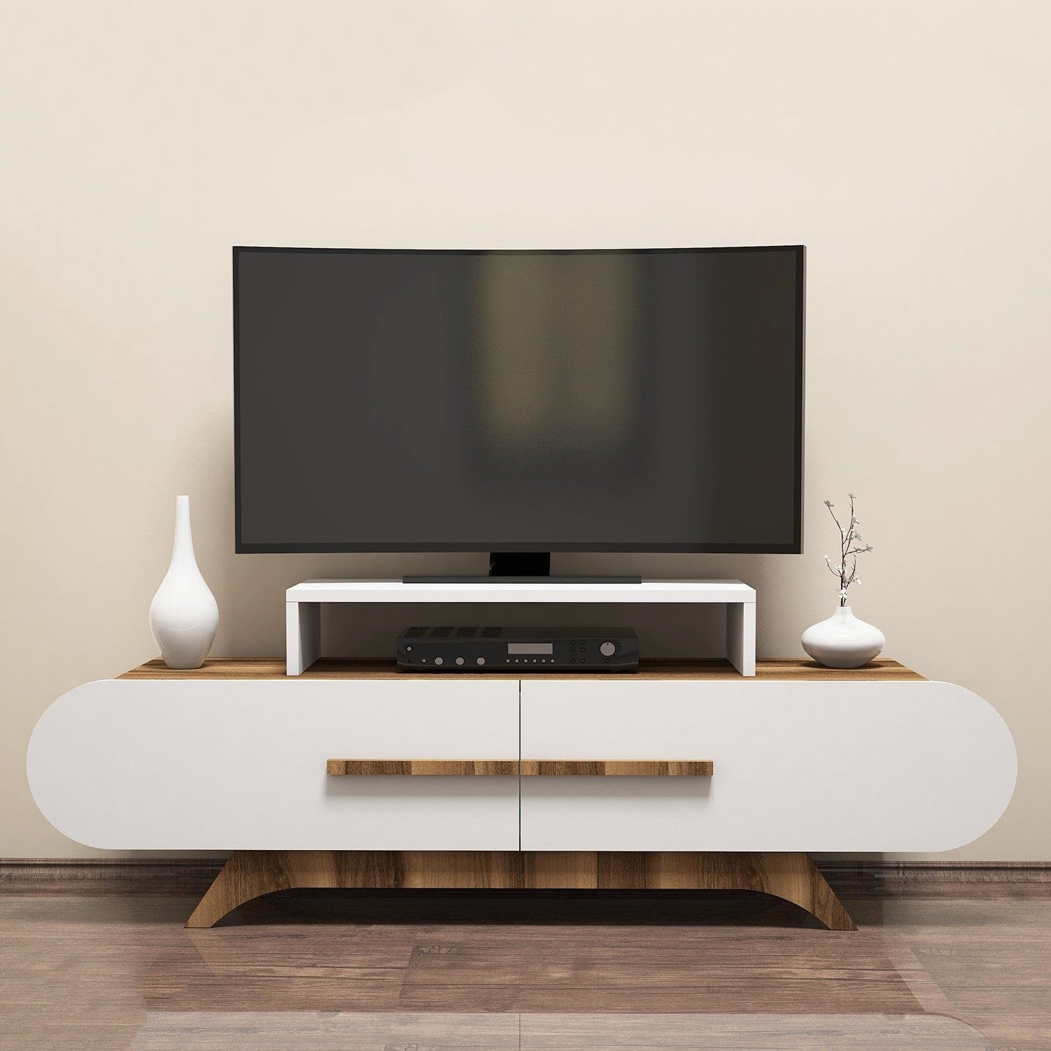 Comoda TV ROSE, nuc/alb, PAL melaminat, 145x37x50 cm