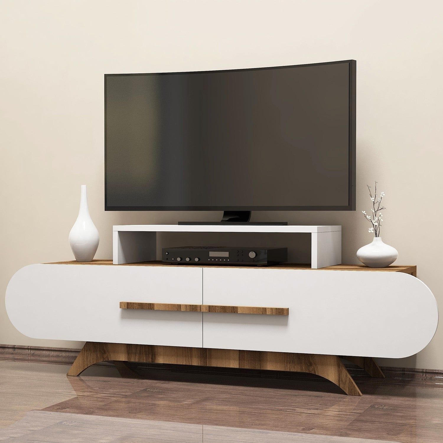 Comoda TV ROSE, nuc/alb, PAL melaminat, 145x37x50 cm