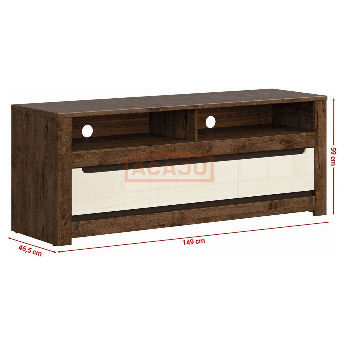 Comoda TV RUSO, nuc/bej, PAL, 149x46x59 cm