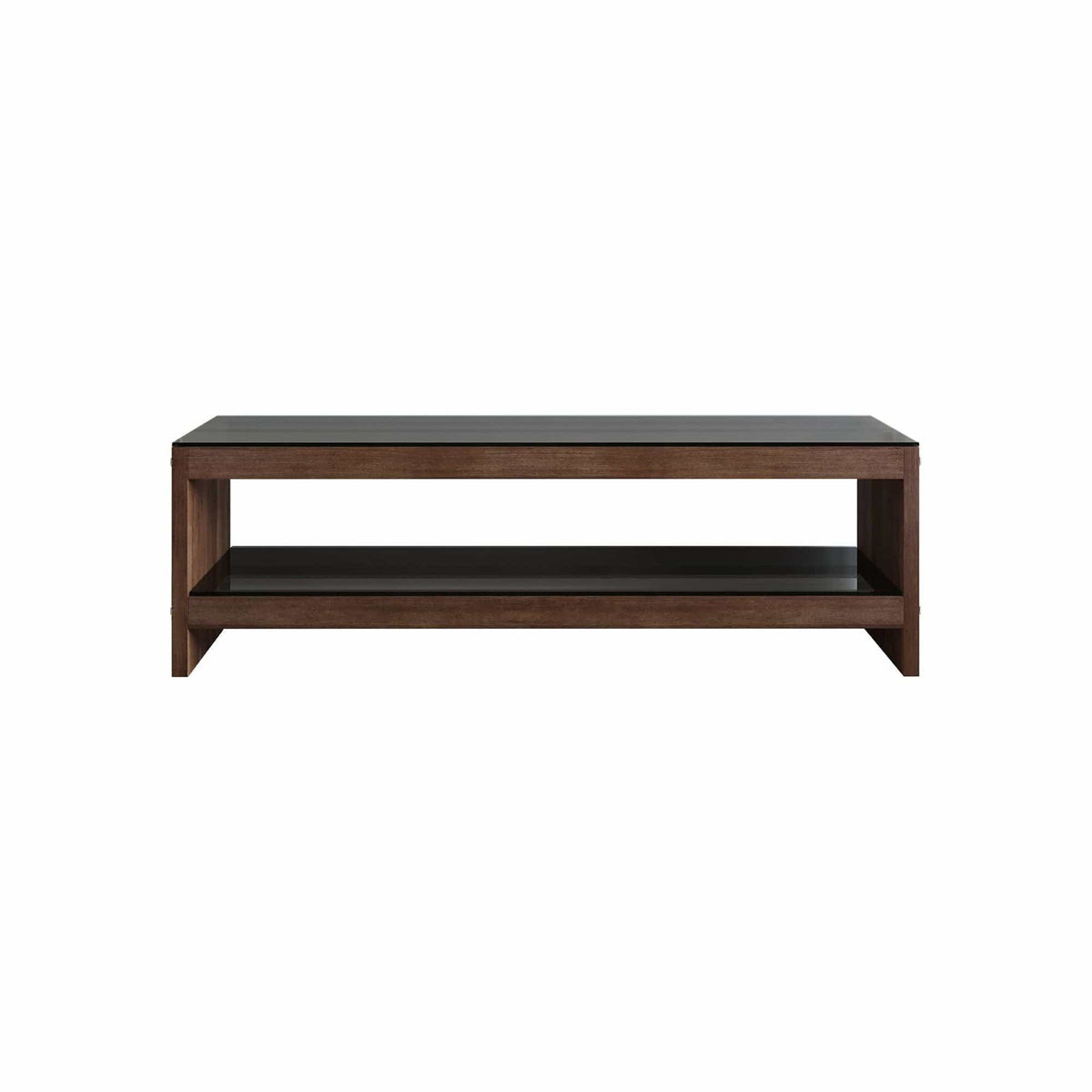 Comoda TV TV301, nuc, lemn/sticla, 140x40x45 cm