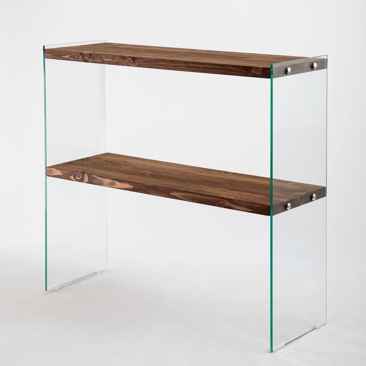 Comoda VENEDIK, nuc, sticla/lemn, 90x30x80 cm