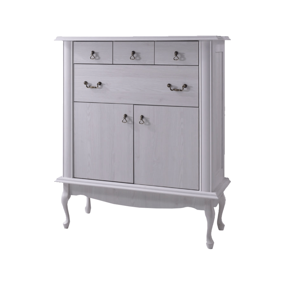 Comoda VILAR DA10, pin alb, DTD laminat, 105x47x125 cm