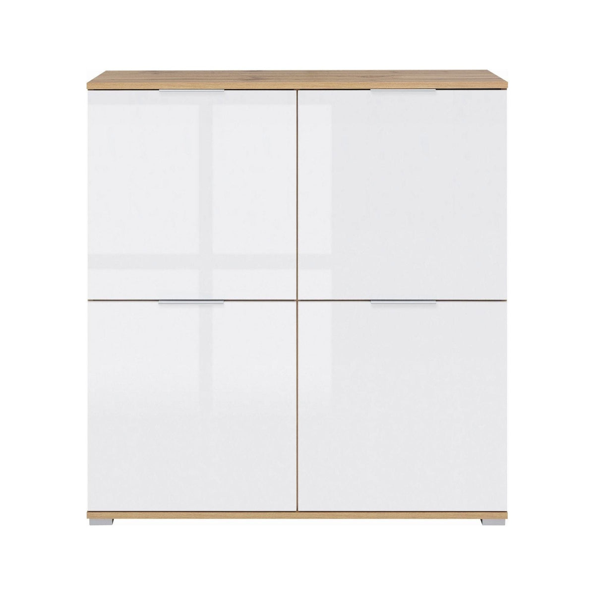 Comoda ZELE KOM4D, alb/stejar wotan, PAL, 104x41x106 cm