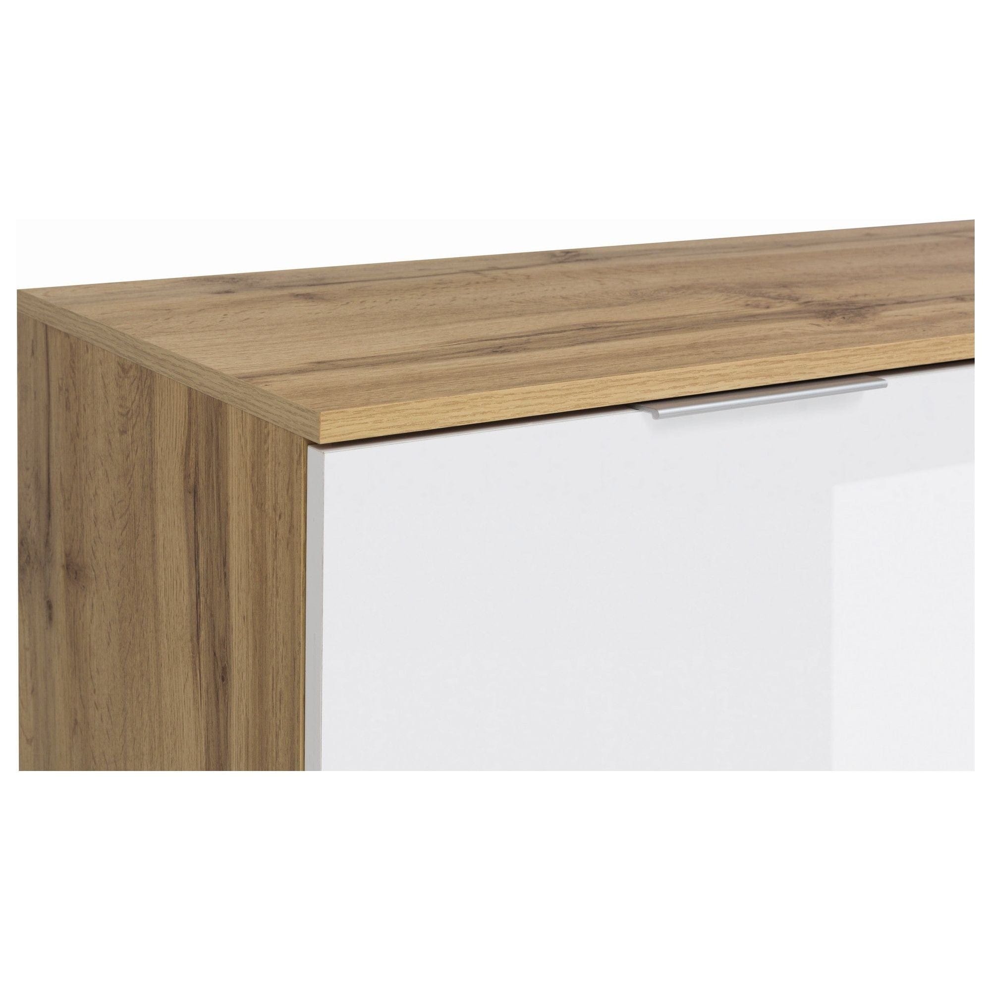 Comoda ZELE KOM4D, alb/stejar wotan, PAL, 104x41x106 cm
