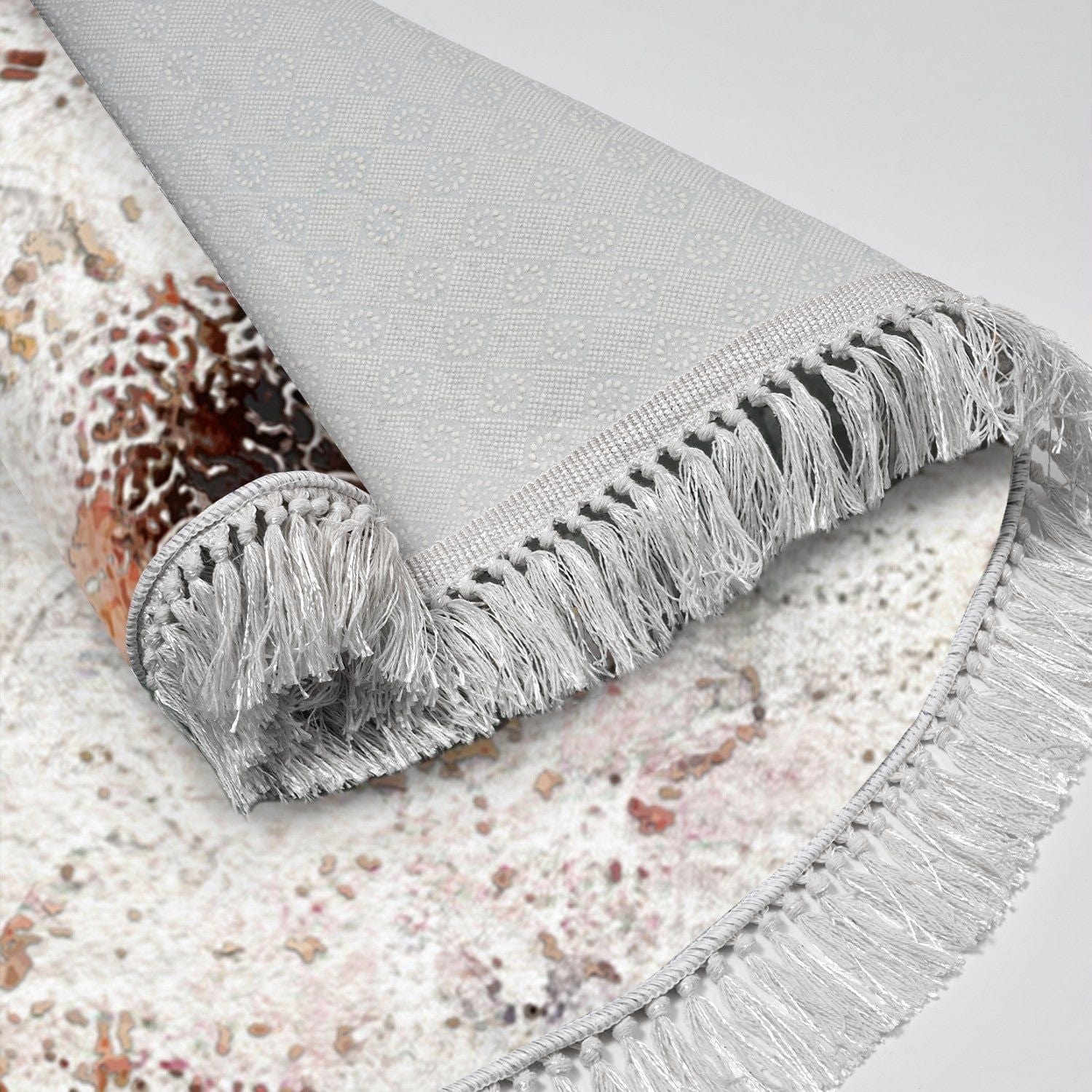 Covor, 100x100 cm, forma rotunda, poliester, multicolor, ALN400609RN17