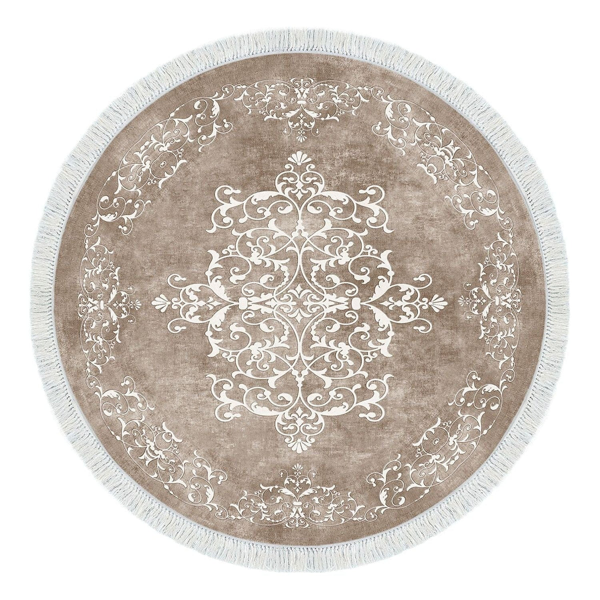 Covor, 160x160 cm, forma rotunda, poliester, bej, ALN400616BJ12