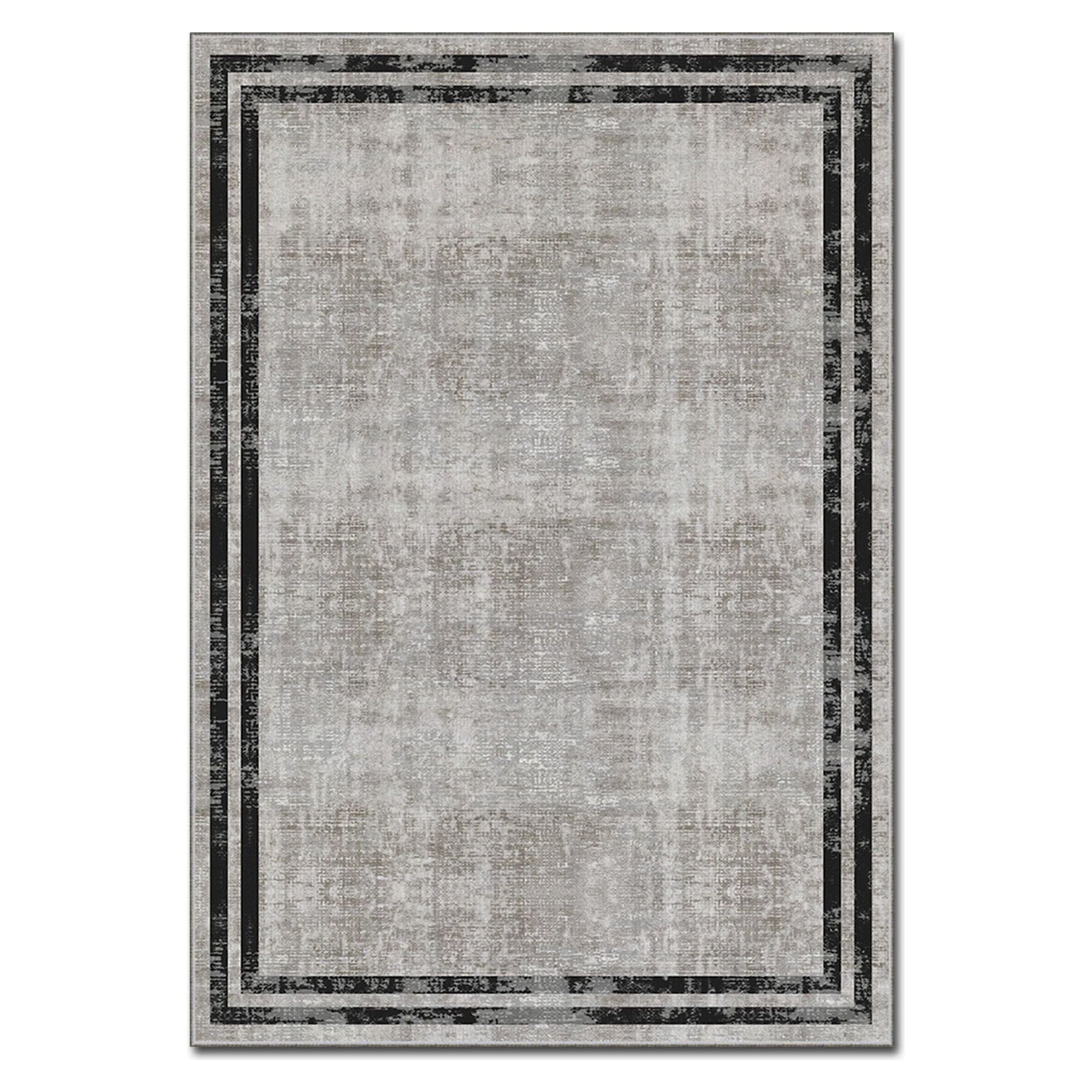 Covor, 160x230 cm, forma dreptunghiulara, poliester, bej/negru, ASR CRPT-129