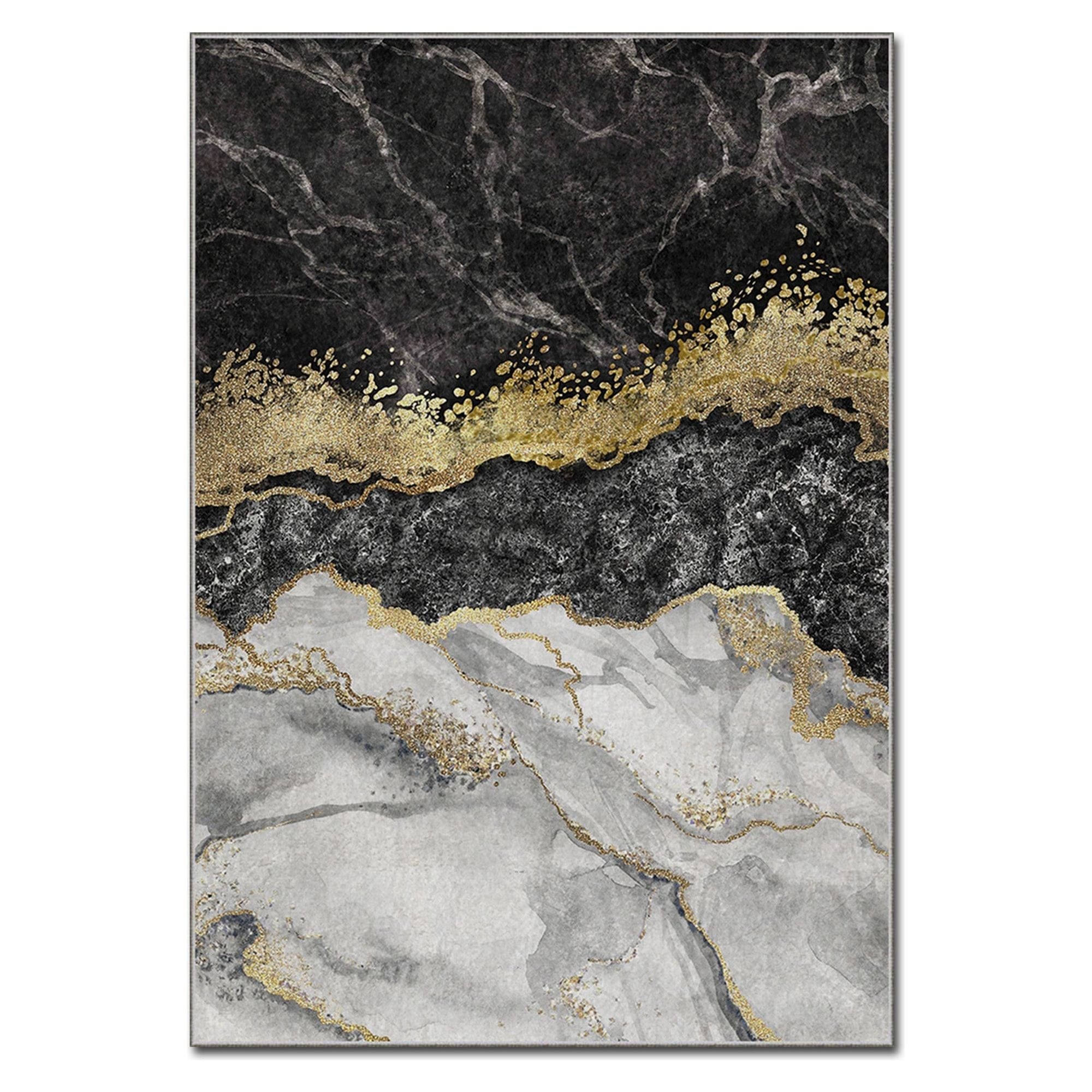 Covor, 80x140 cm, forma dreptunghiulara, poliester, efect de marmura, ASR CRPT-136