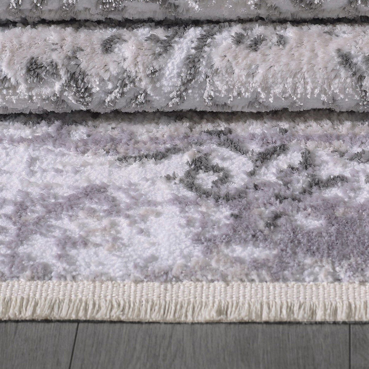 Covor JASMINE 1423, 160x230 cm, forma dreptunghiulara, poliester, gri/alb