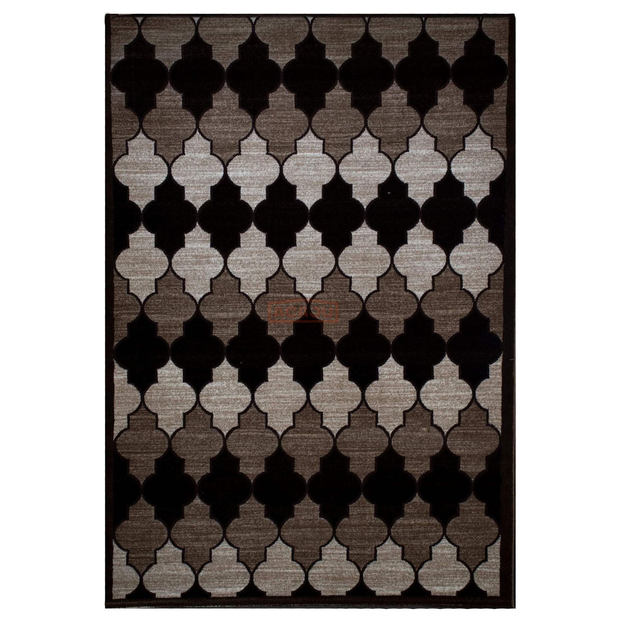 Covor MARINA POIANA LUX, 160x230 cm, forma dreptunghiulara, poliester/polipropilena, negru/maro/crem