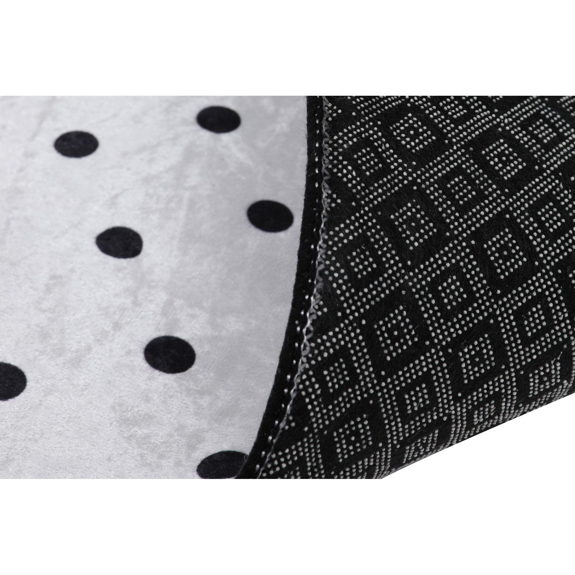 Covor MARTIN, 120x180 cm, forma dreptunghiulara, poliester/tesatura de catifea, negru/alb