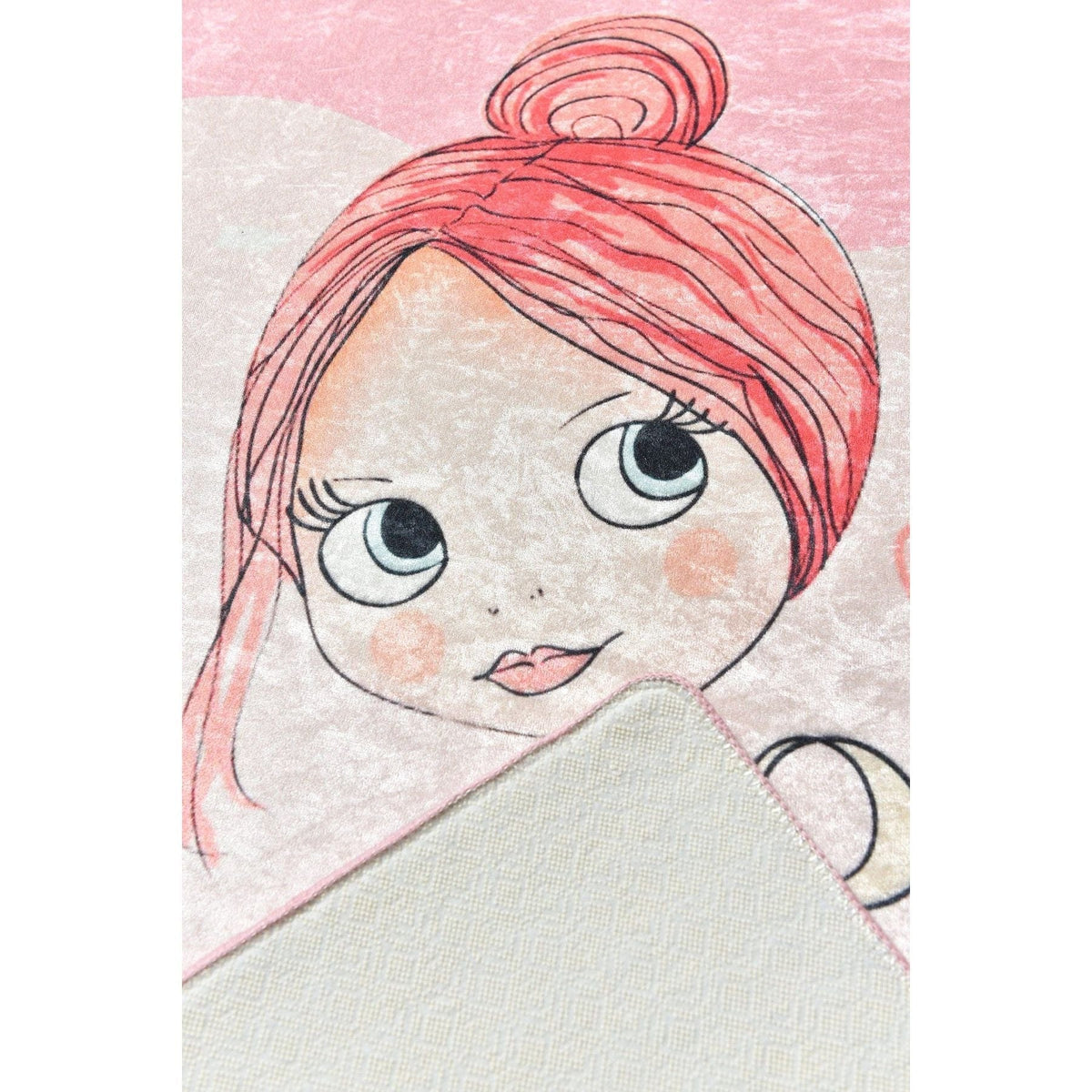 Covor PRETTY, 100x160 cm, forma dreptunghiulara, poliester/stofa catifelata, roz