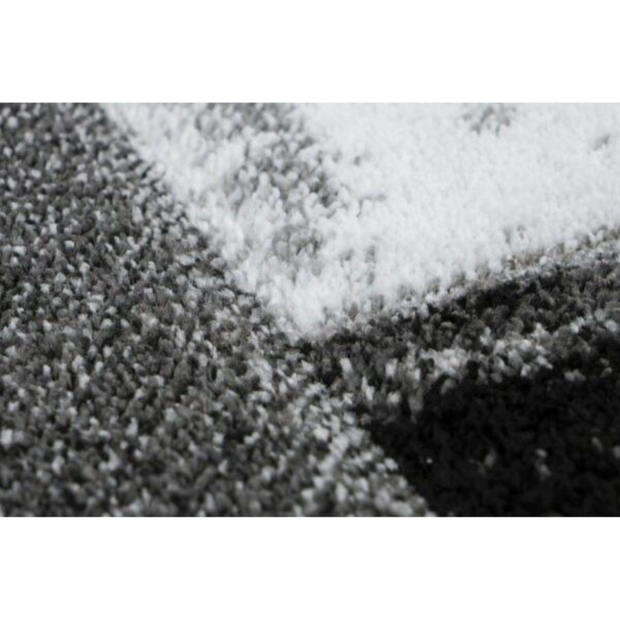 Covor SWING 100, 160x230 cm, forma dreptunghiulara, polipropilena, argintiu/negru