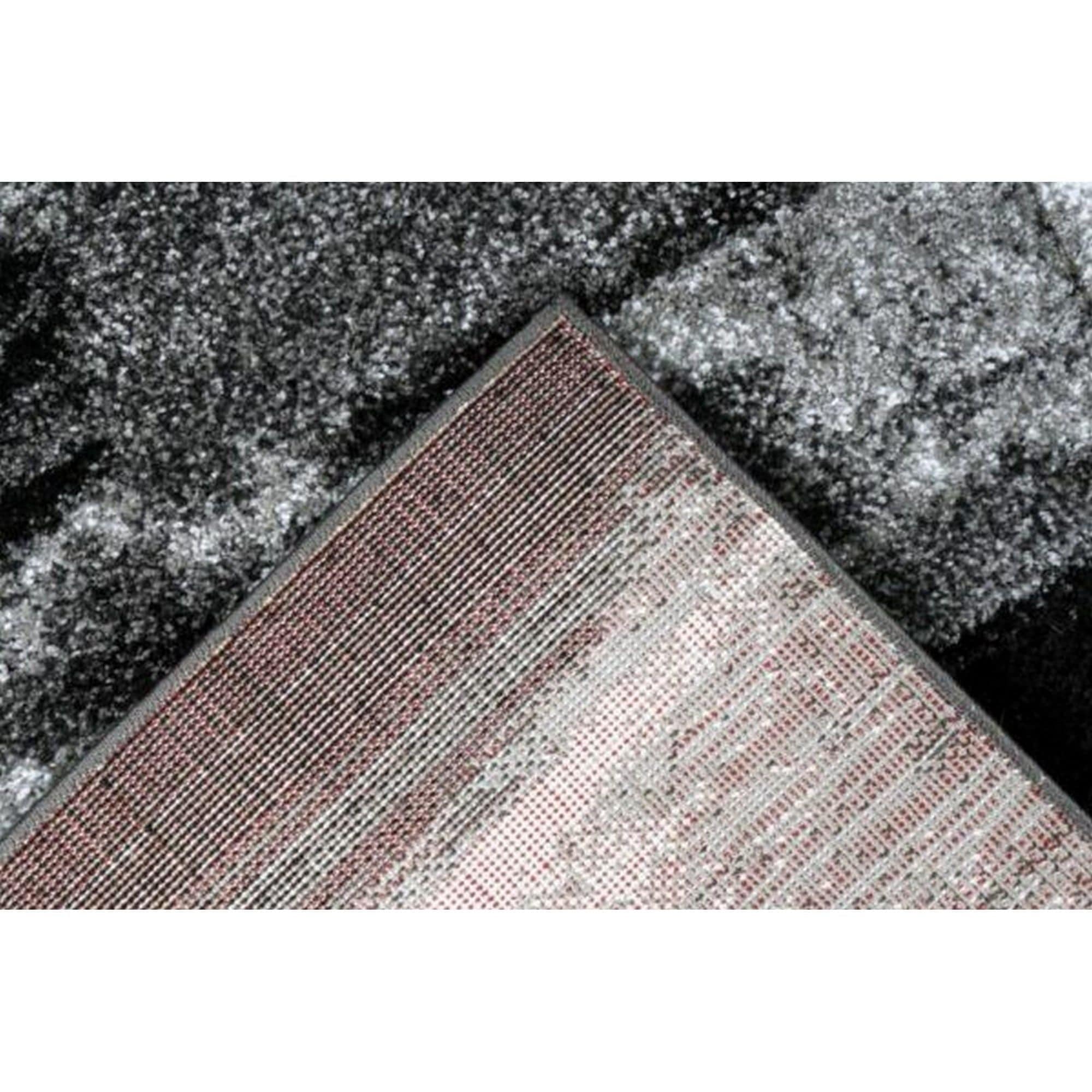 Covor SWING 100, 160x230 cm, forma dreptunghiulara, polipropilena, argintiu/negru