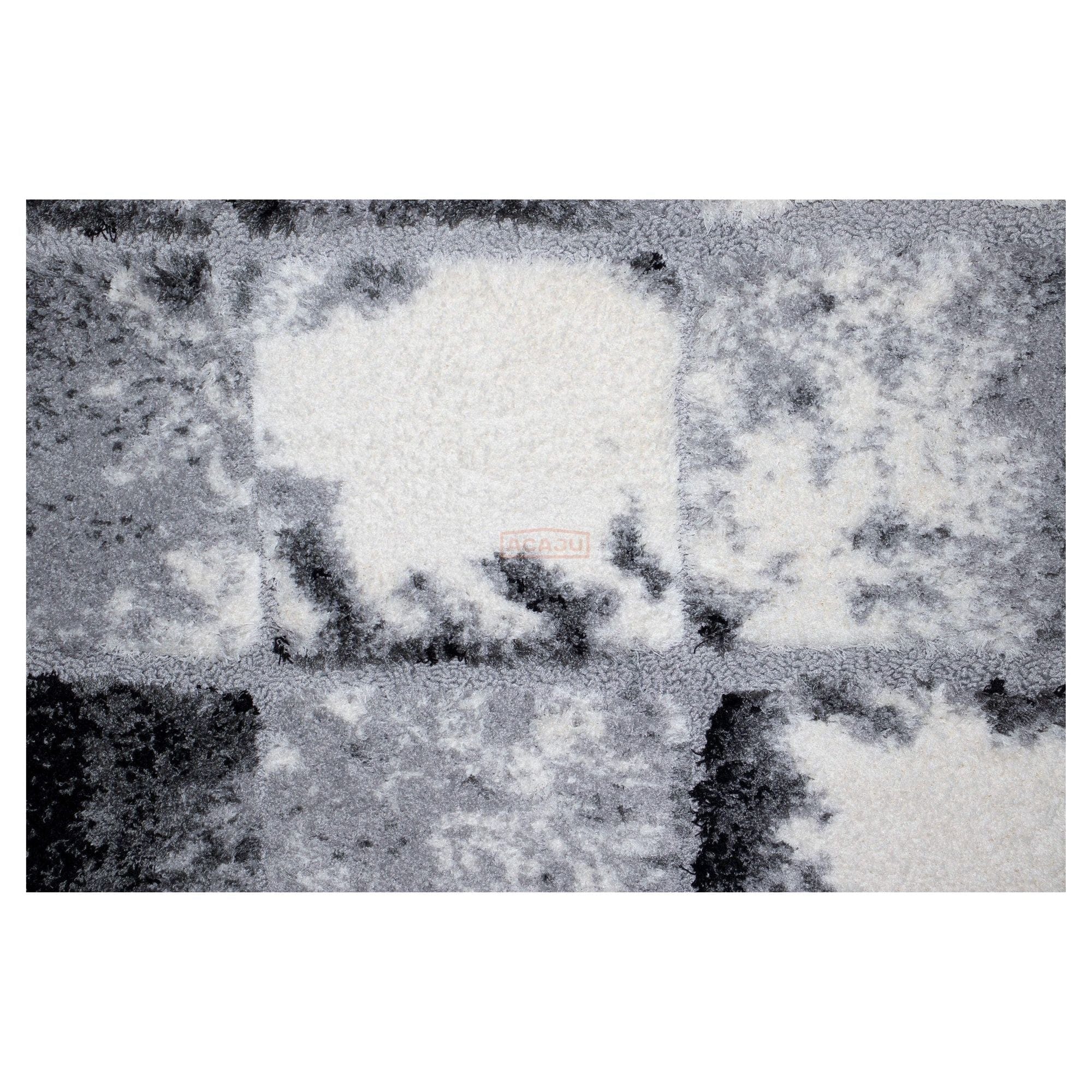 Covor VALENCIA, 125x200 cm, forma dreptunghiulara, poliester, negru/alb/gri