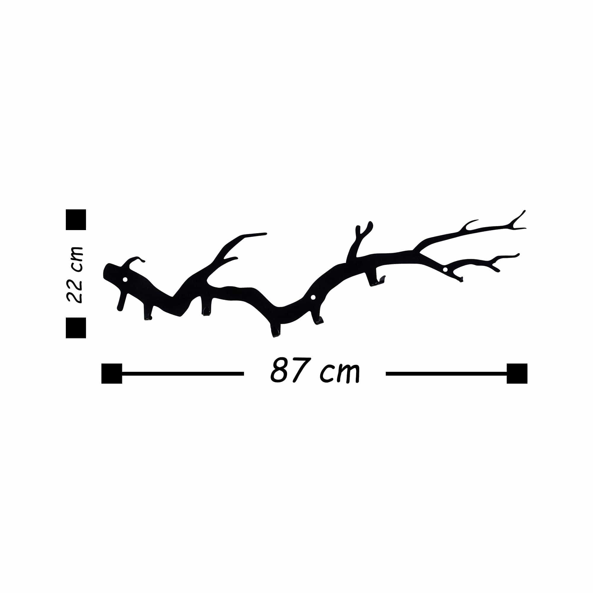 Cuier BOUGH, negru, metal, 87x2x22 cm