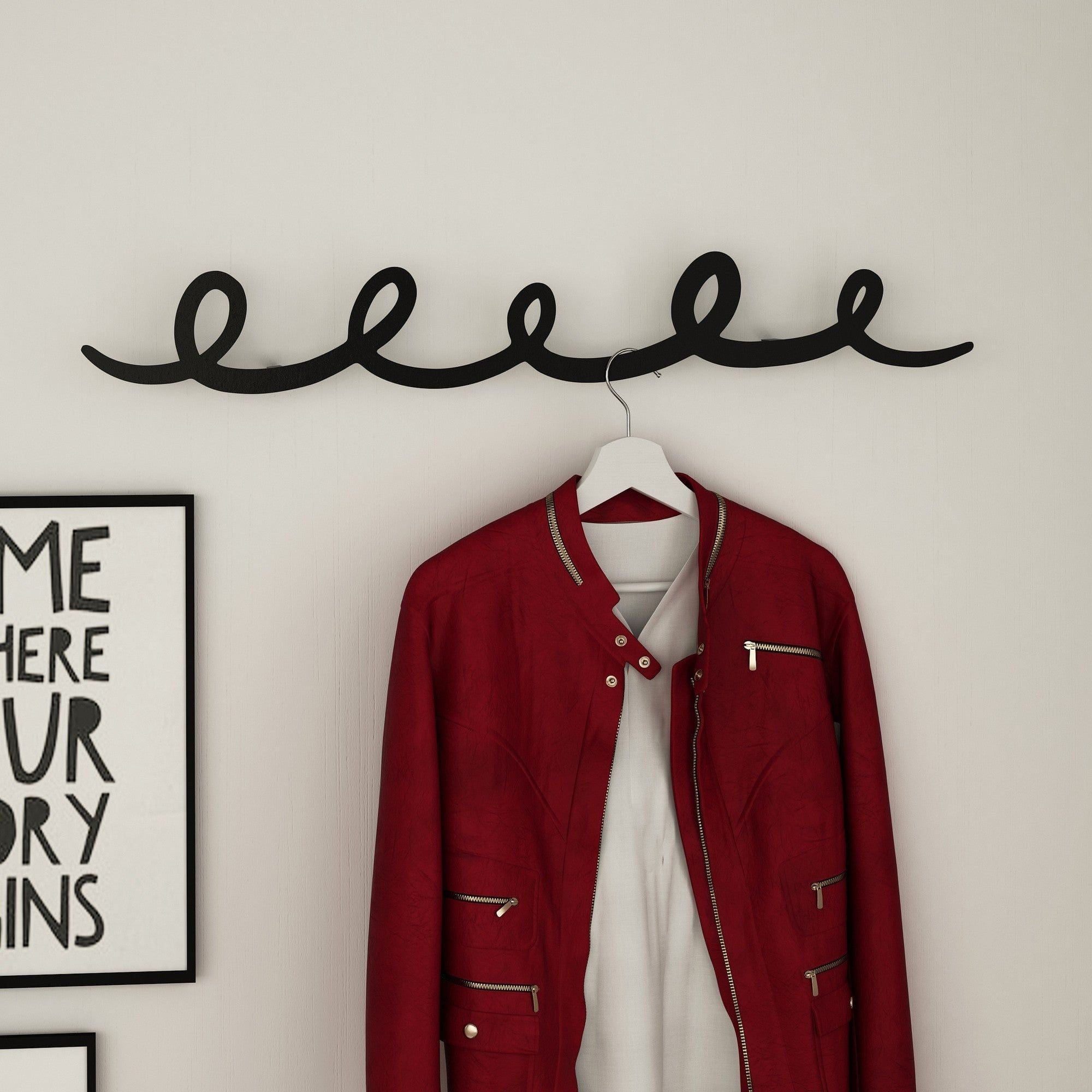 Cuier SING, negru, metal, 22x5x94 cm