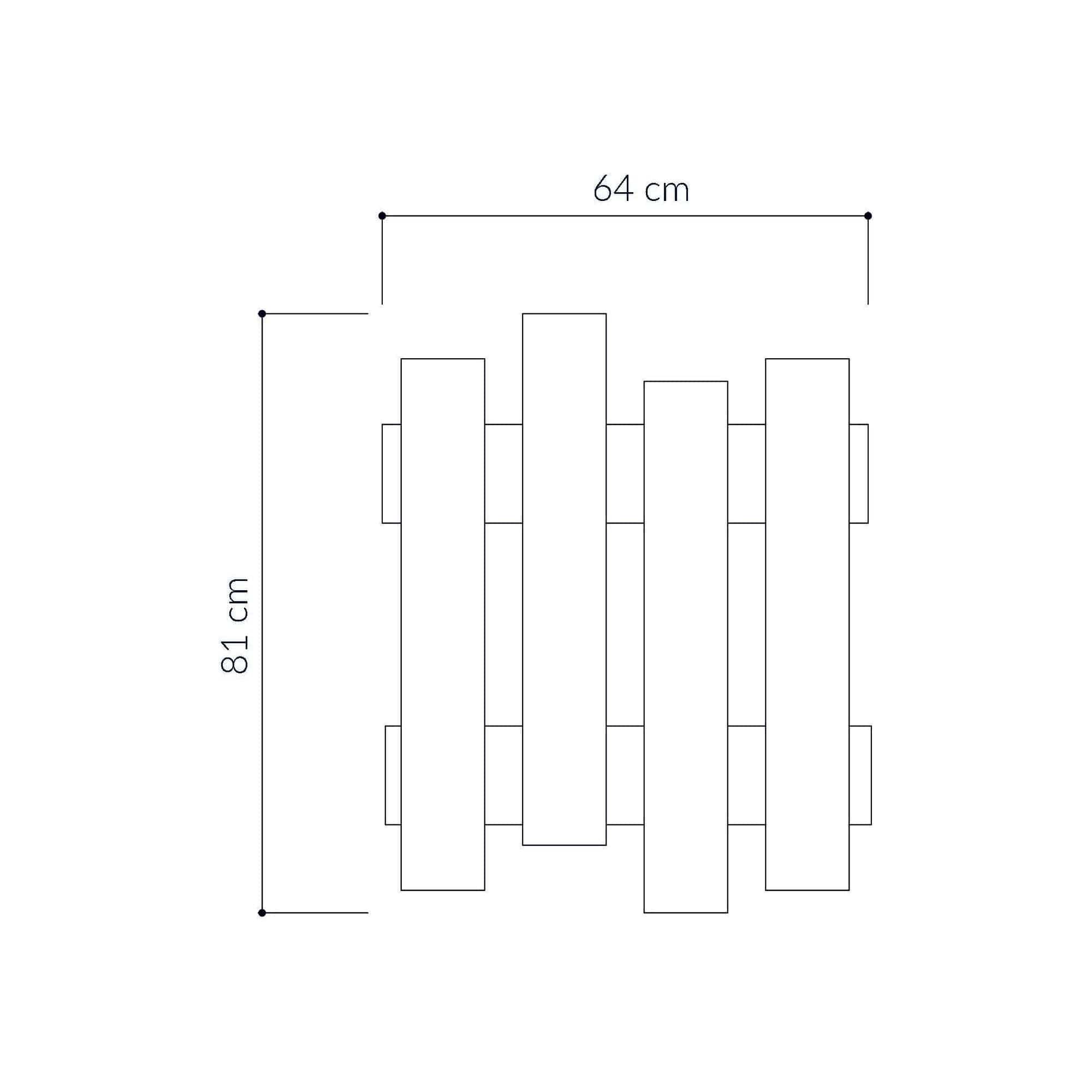 Cuier WAVE, stejar, PAL melaminat, 64x4x79 cm