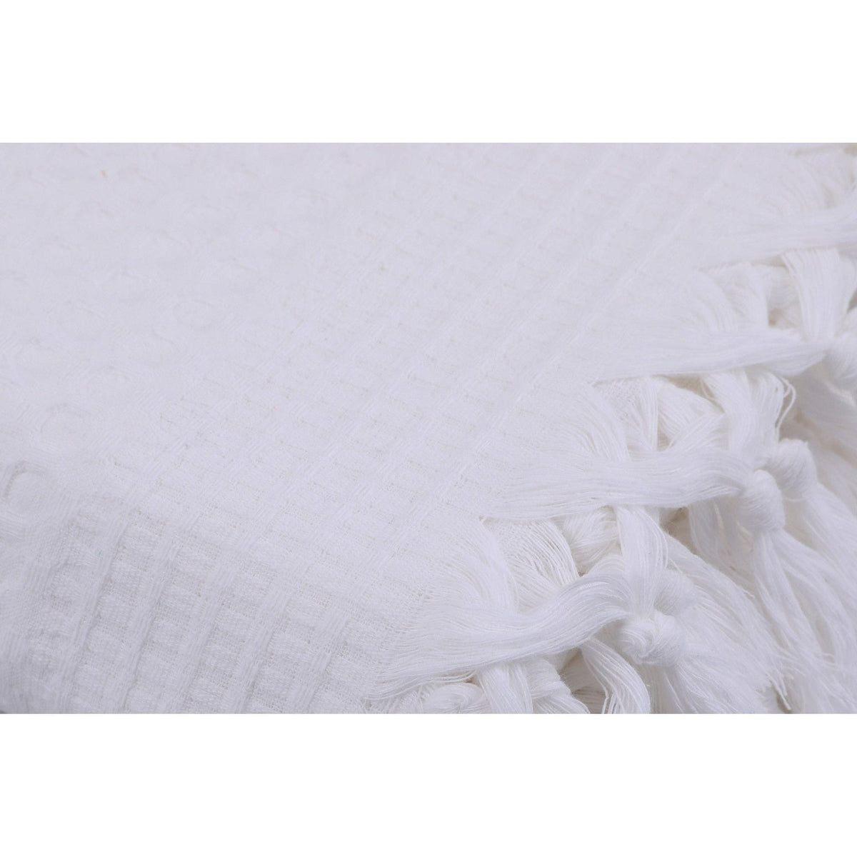 Cuvertura pat dublu 157SHS5207, alb, bumbac, 220x240 cm