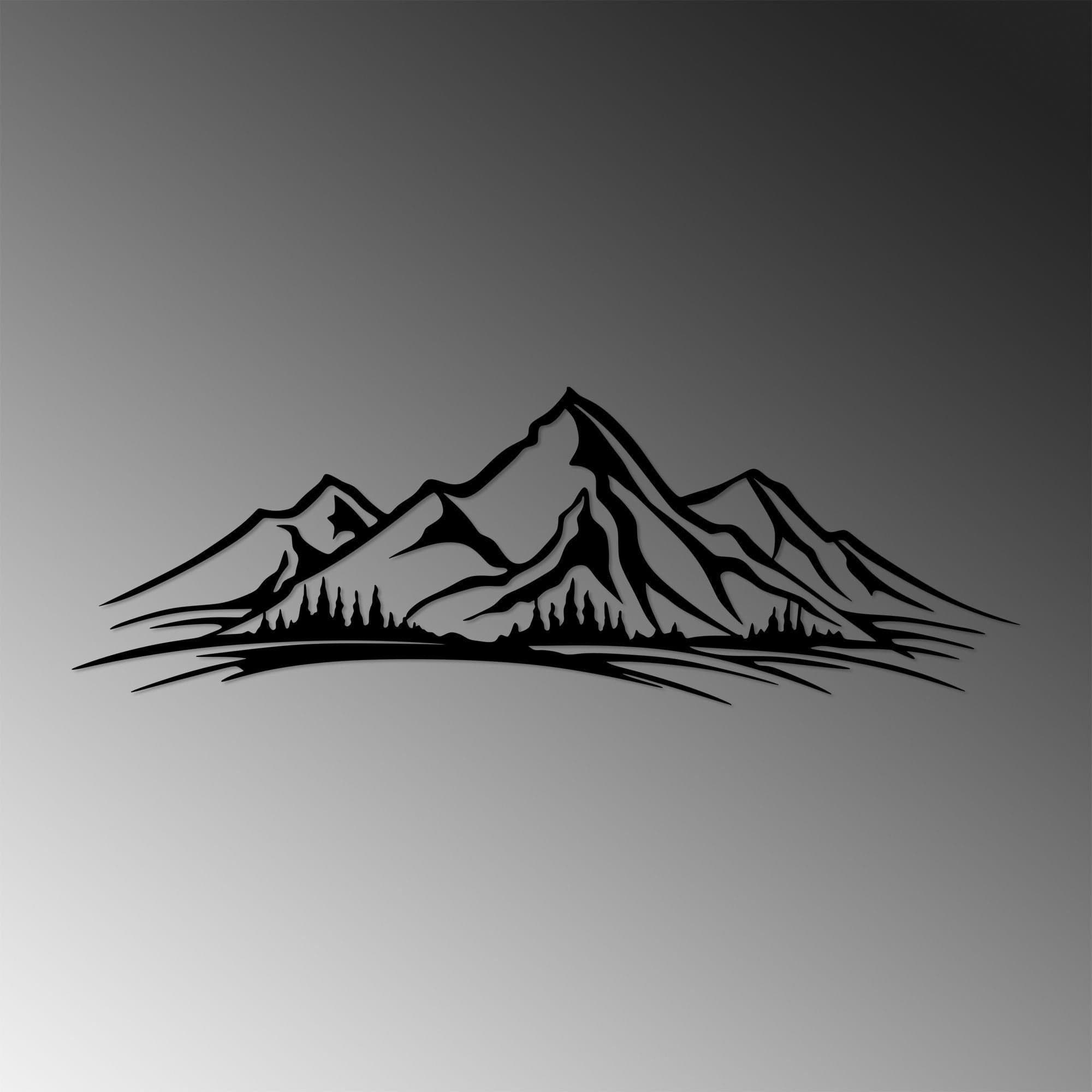 Decoratiune perete 891TNL3141, negru, metal, 70x23 cm