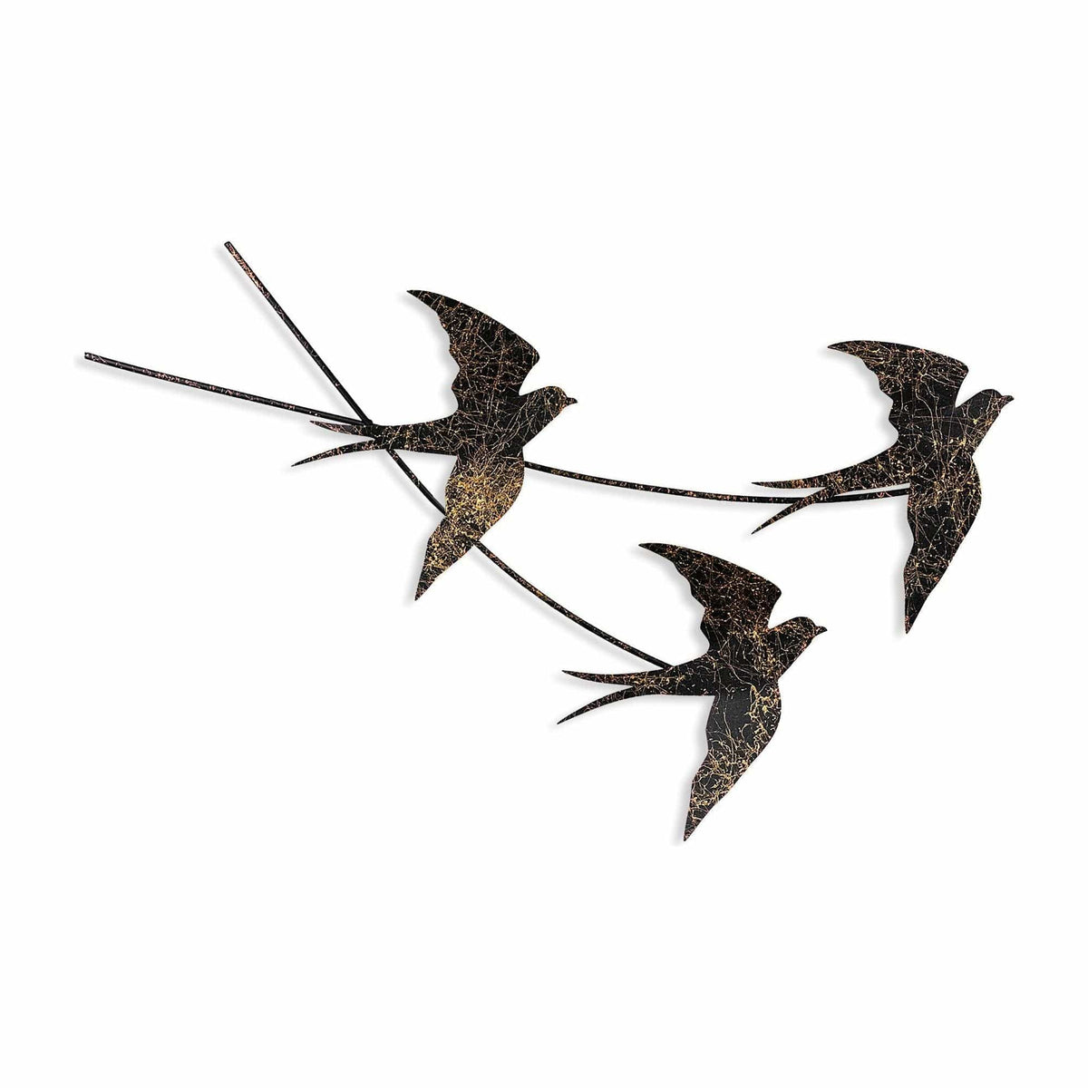 Decoratiune perete 930DYU1222, negru/auriu, metal, 70x42 cm