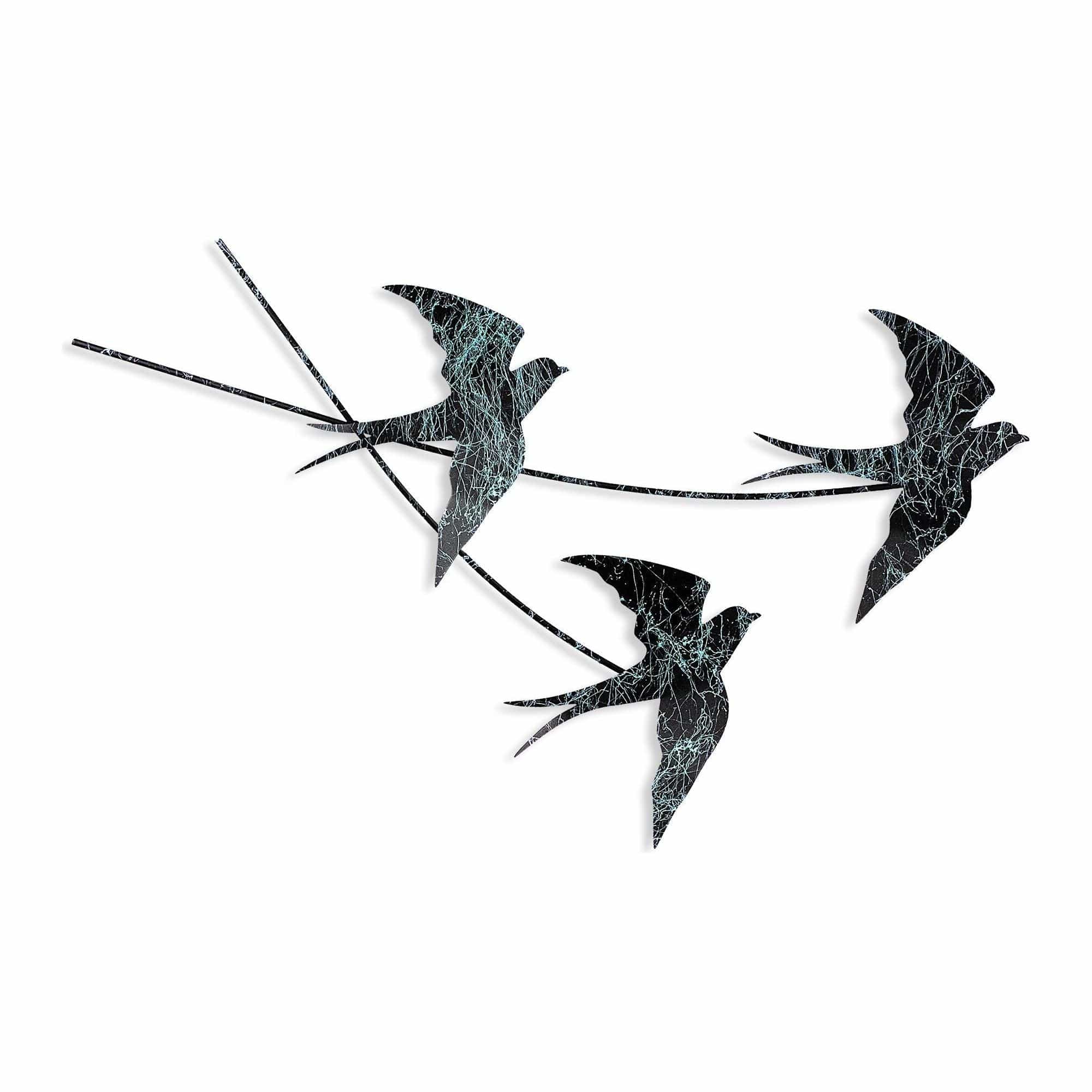 Decoratiune perete 930DYU1223, negru/alb, metal, 70x42 cm