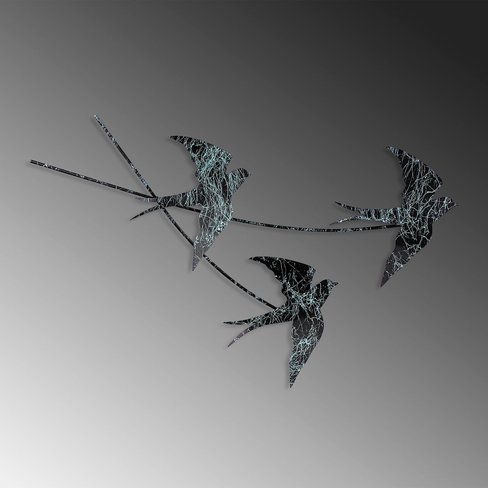 Decoratiune perete 930DYU1223, negru/alb, metal, 70x42 cm