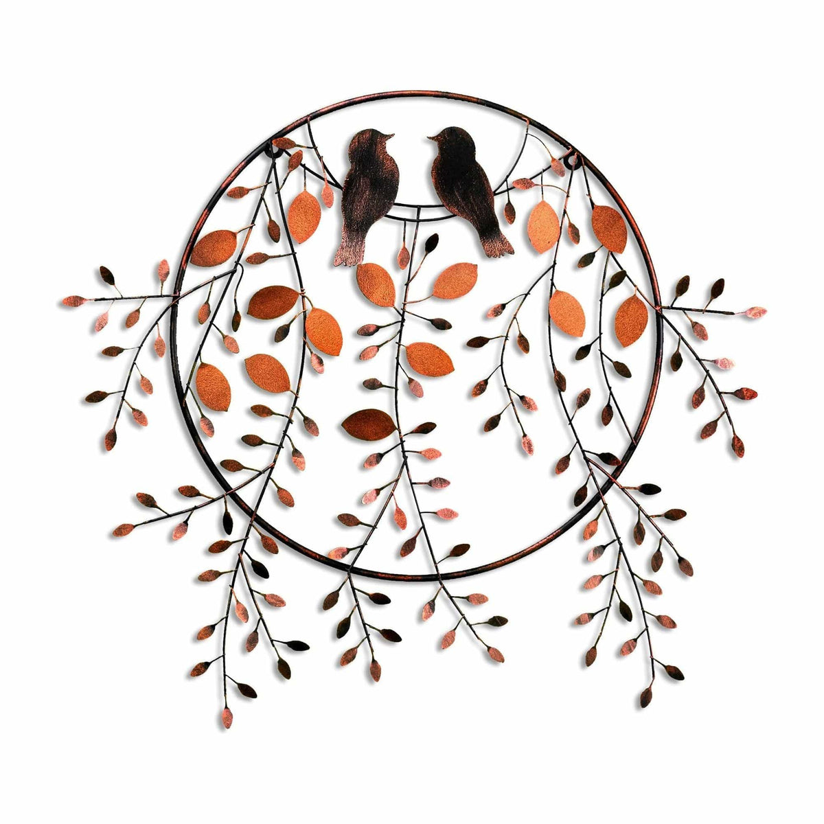 Decoratiune perete 930DYU1235, caramiziu/negru, metal, 86x75 cm