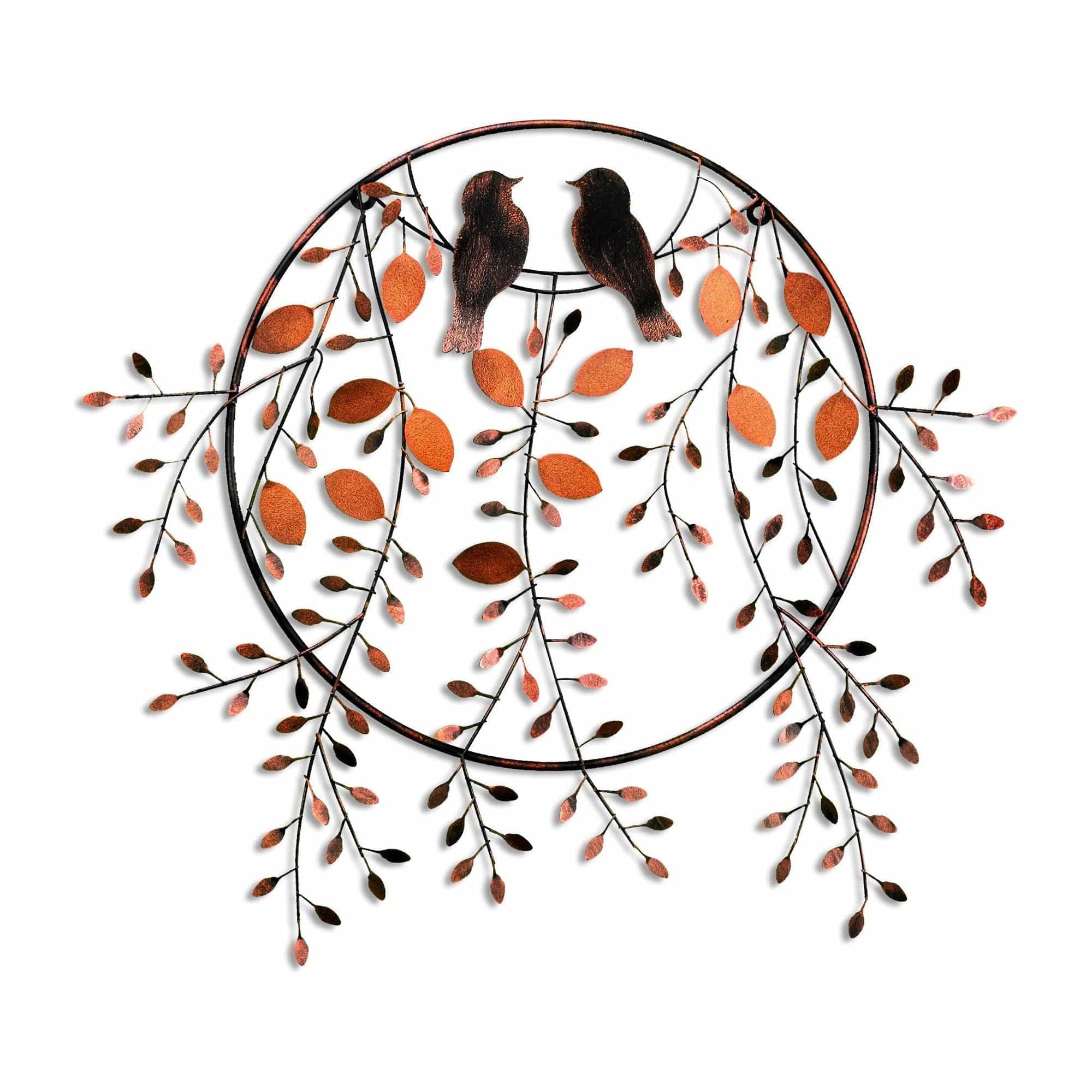 Decoratiune perete 930DYU1235, caramiziu/negru, metal, 86x75 cm