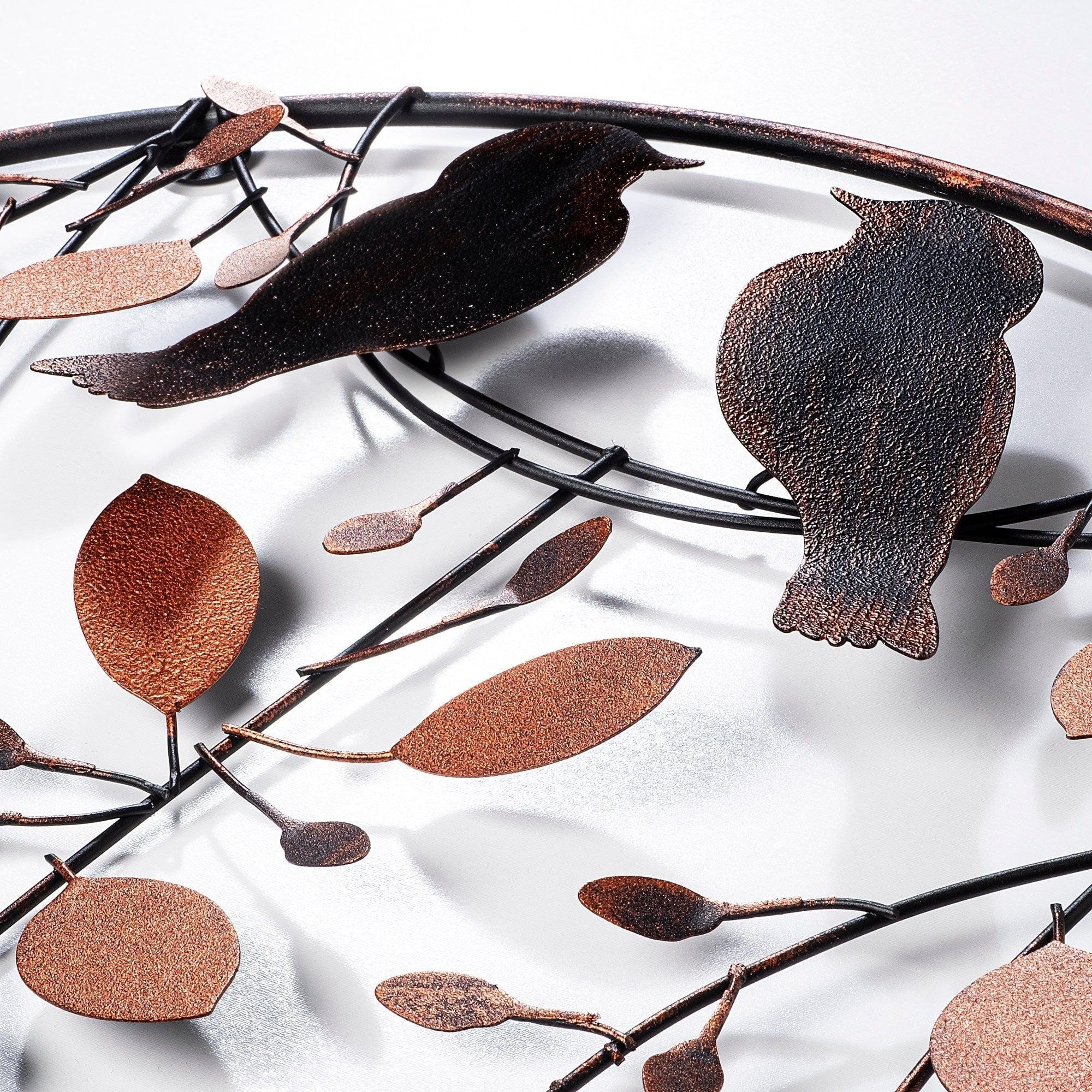 Decoratiune perete 930DYU1235, caramiziu/negru, metal, 86x75 cm