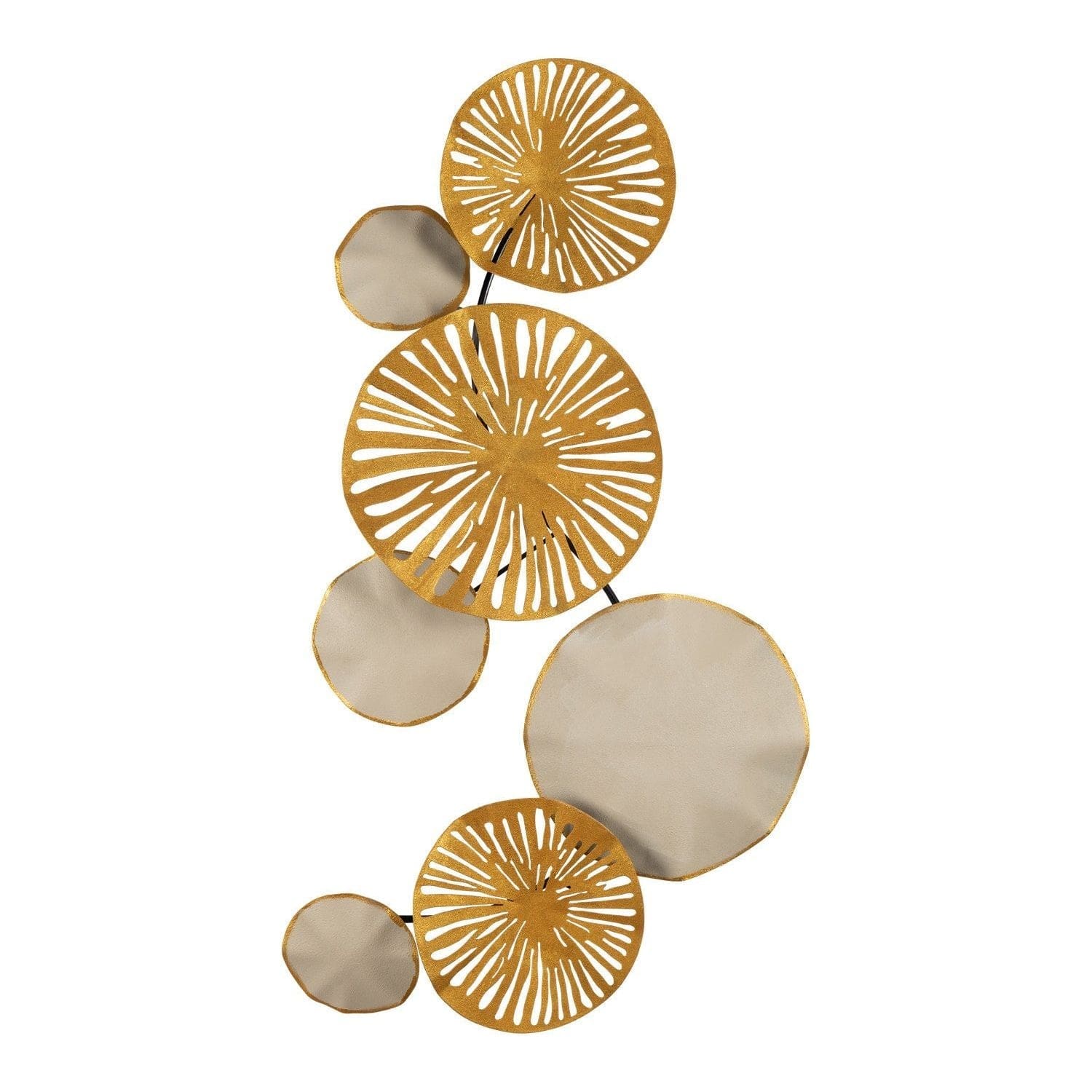 Decoratiune perete ASTRID-CH102-3, auriu/crem inchis, metal, 79x35 cm