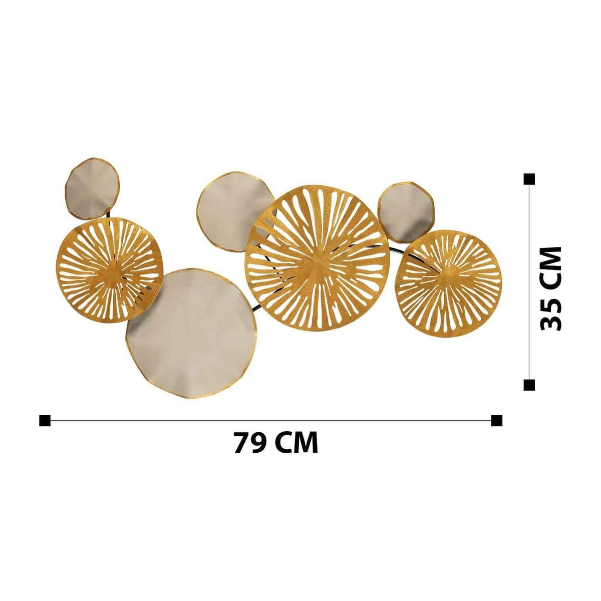 Decoratiune perete ASTRID-CH102-3, auriu/crem inchis, metal, 79x35 cm