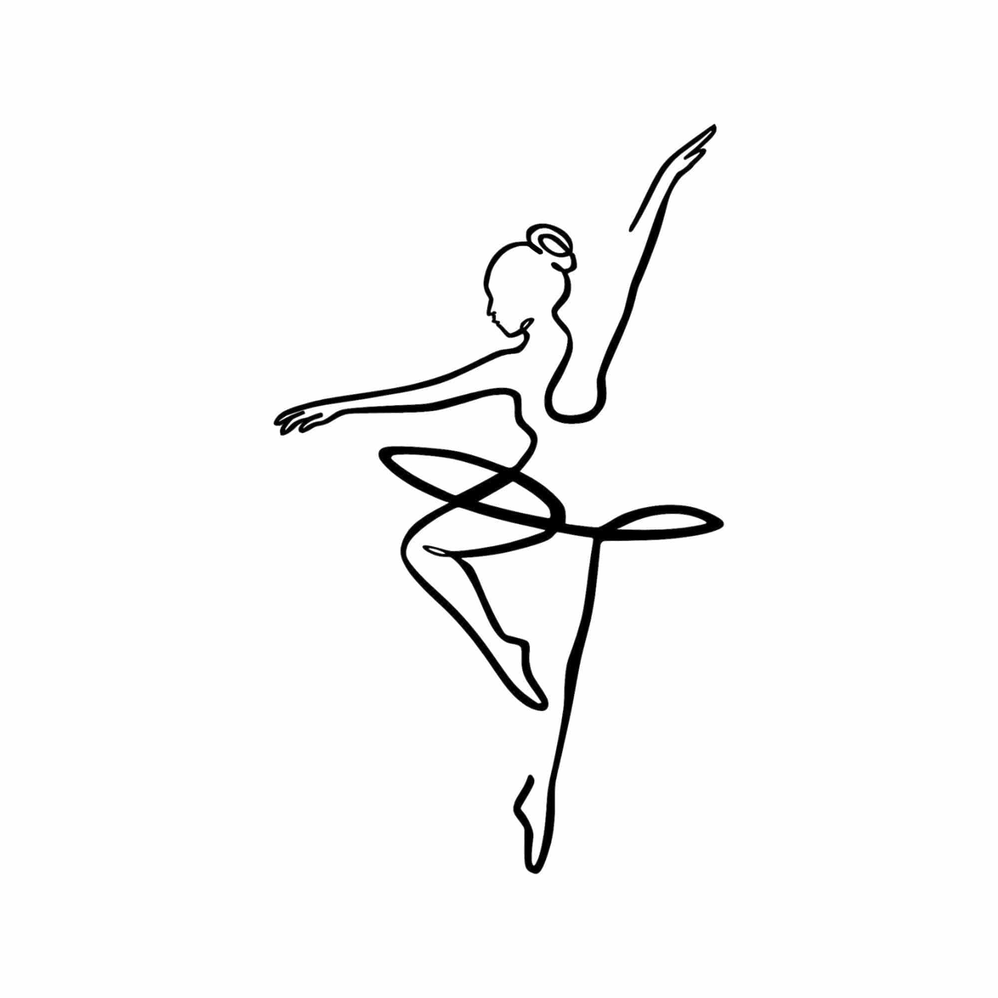 Decoratiune perete BALLERINA 1, negru, metal, 70x42 cm