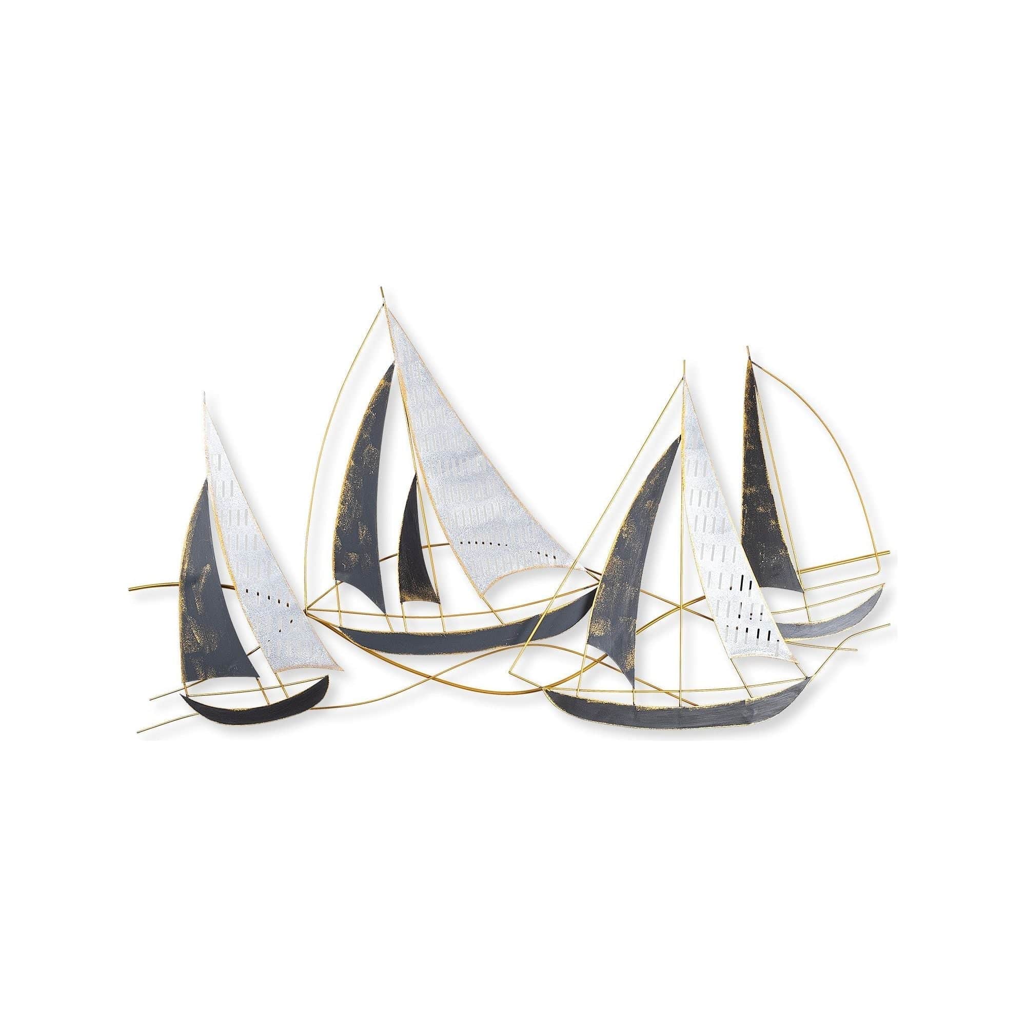 Decoratiune perete BARBAROS, auriu/gri, metal, 125x8x74 cm