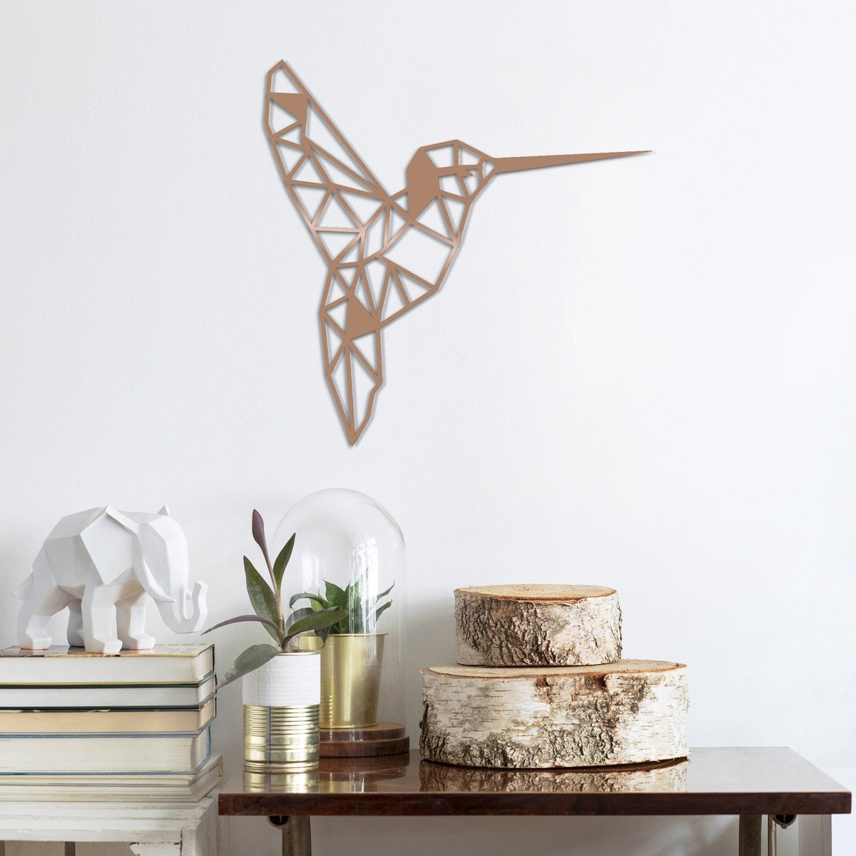 Decoratiune perete BIRD, cupru, metal, 44x44 cm