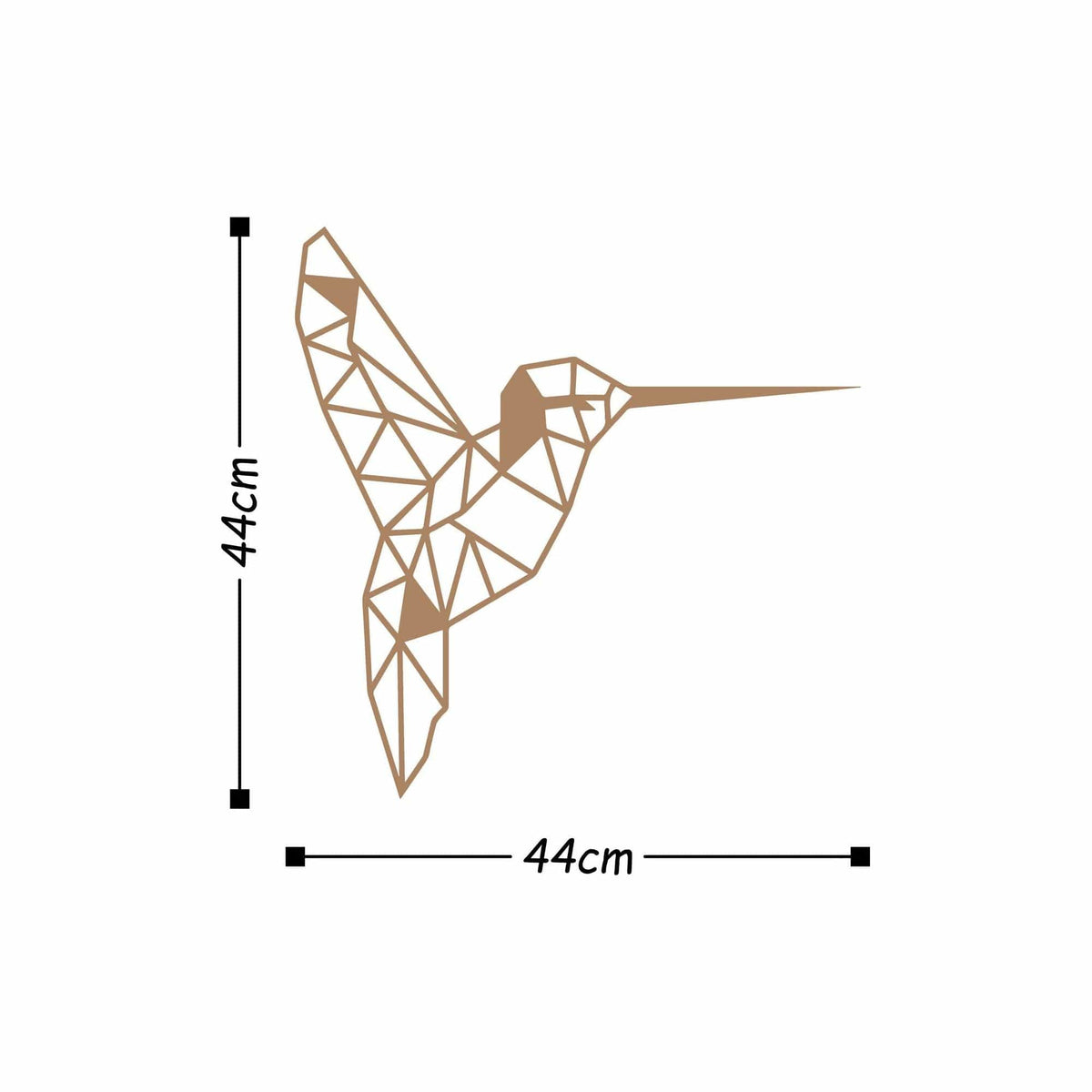 Decoratiune perete BIRD, cupru, metal, 44x44 cm