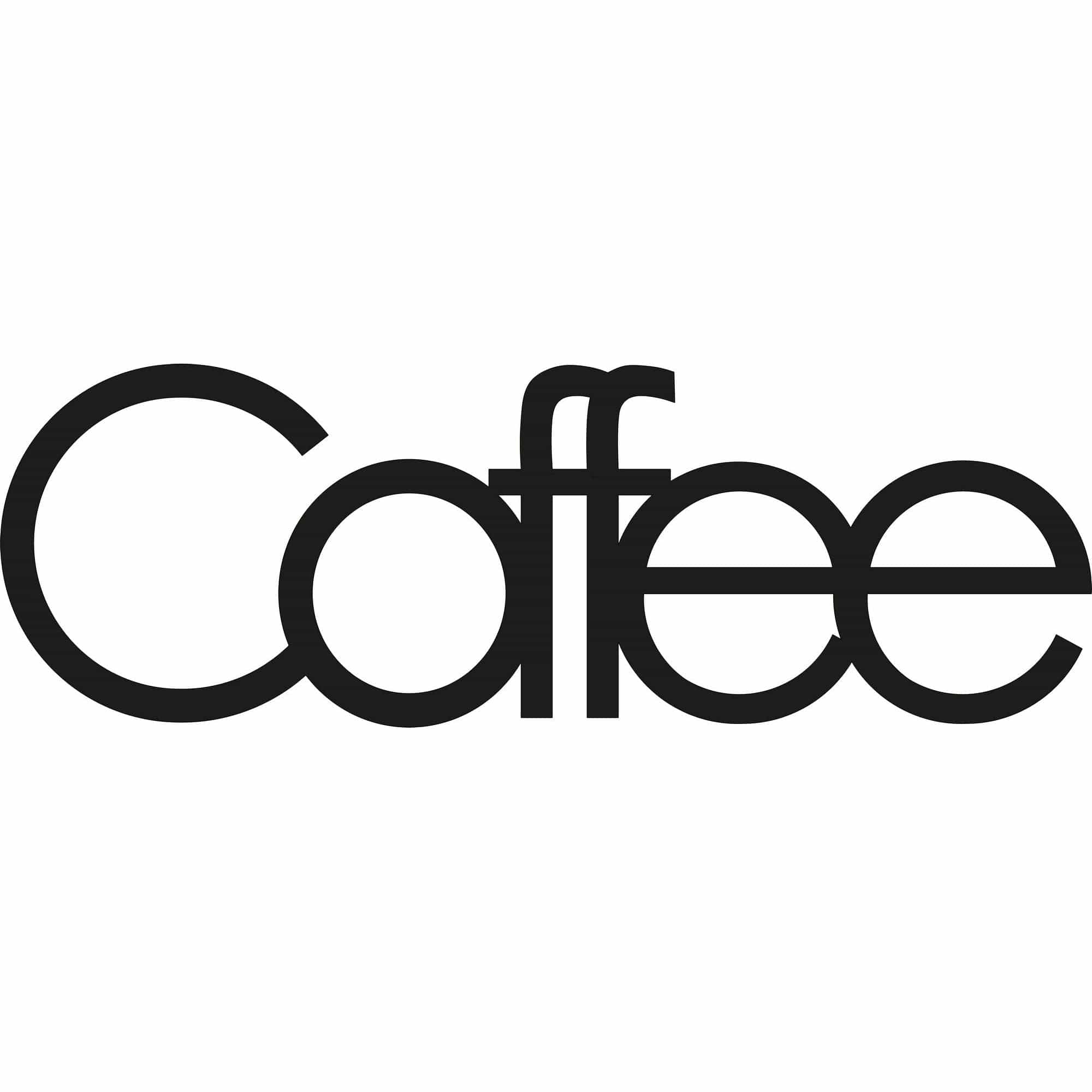 Decoratiune perete COFFEE, negru, metal, 50x17 cm