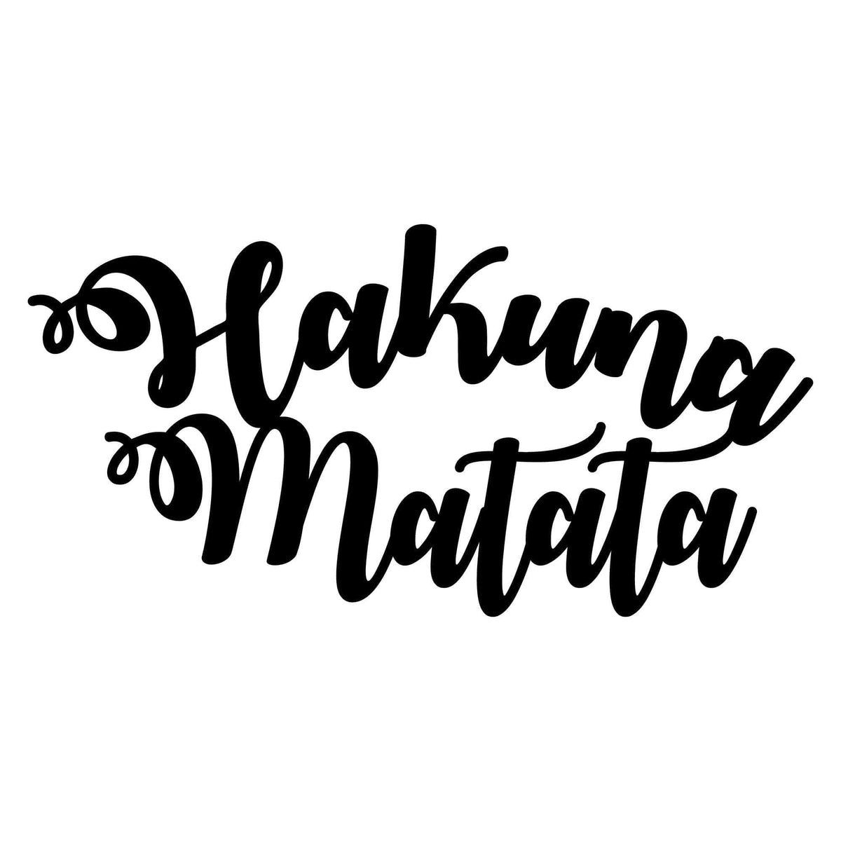 Decoratiune perete HAKUNA MATATA, negru, metal, 70x45 cm