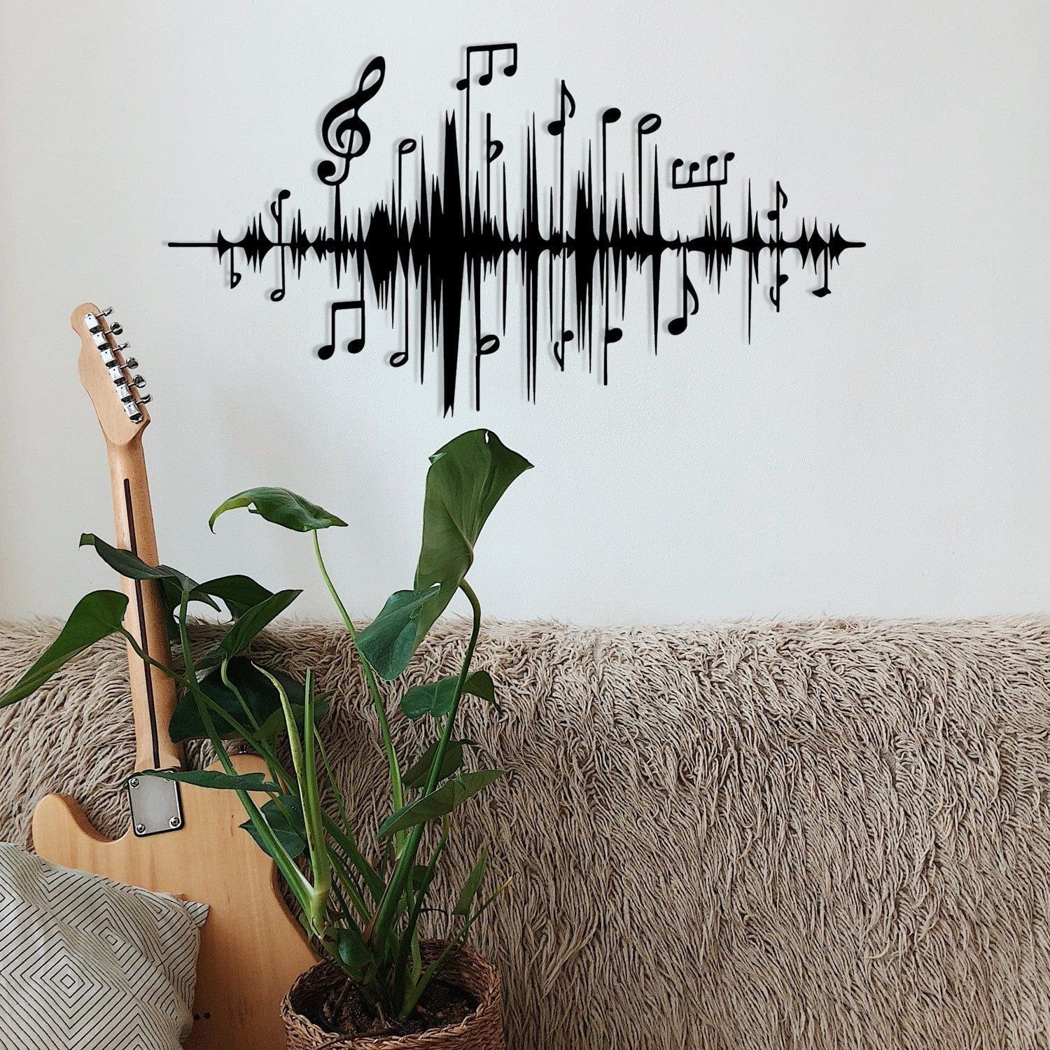 Decoratiune perete LAL, negru, metal, 69x37 cm