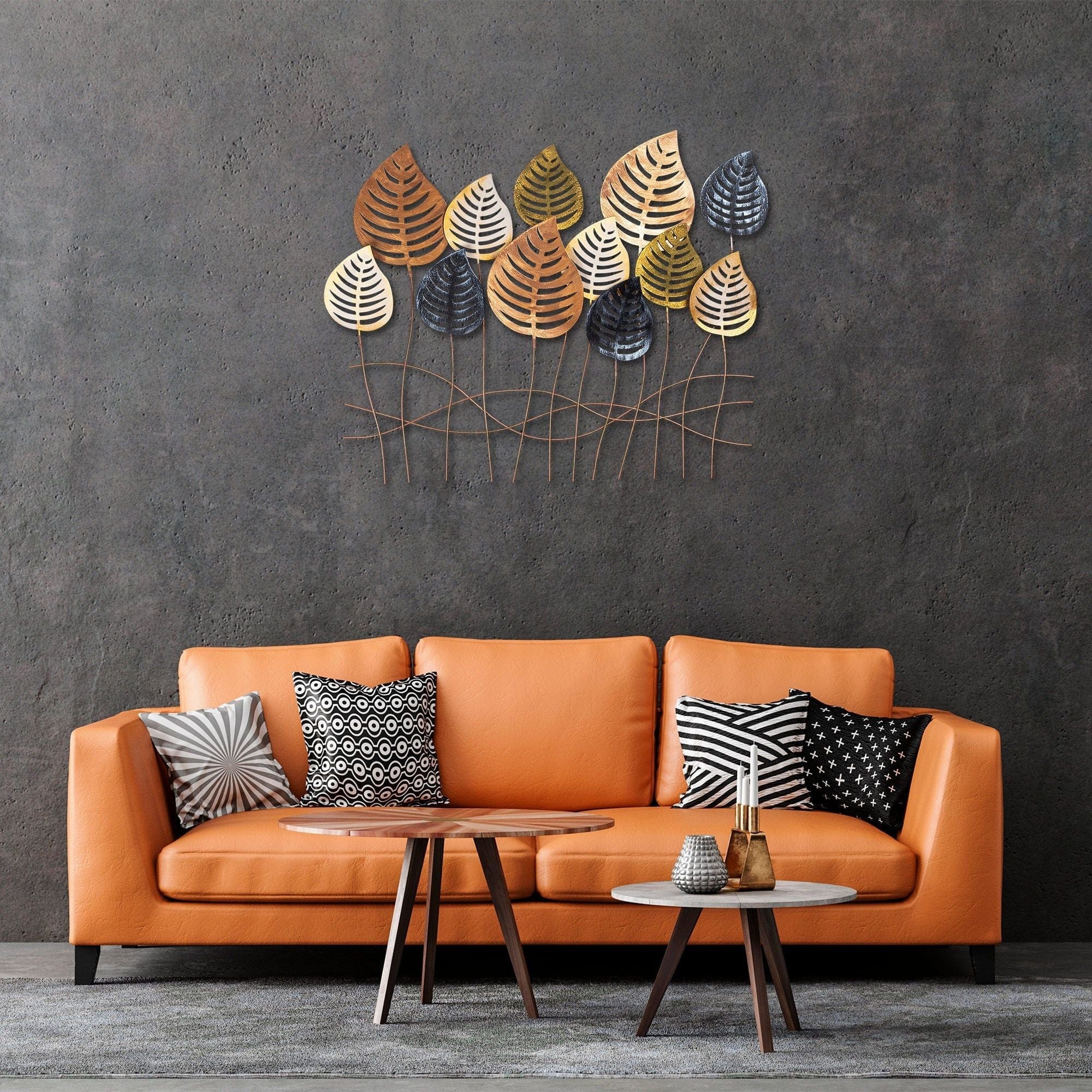 Decoratiune perete LILAC, multicolor, metal, 76x64 cm