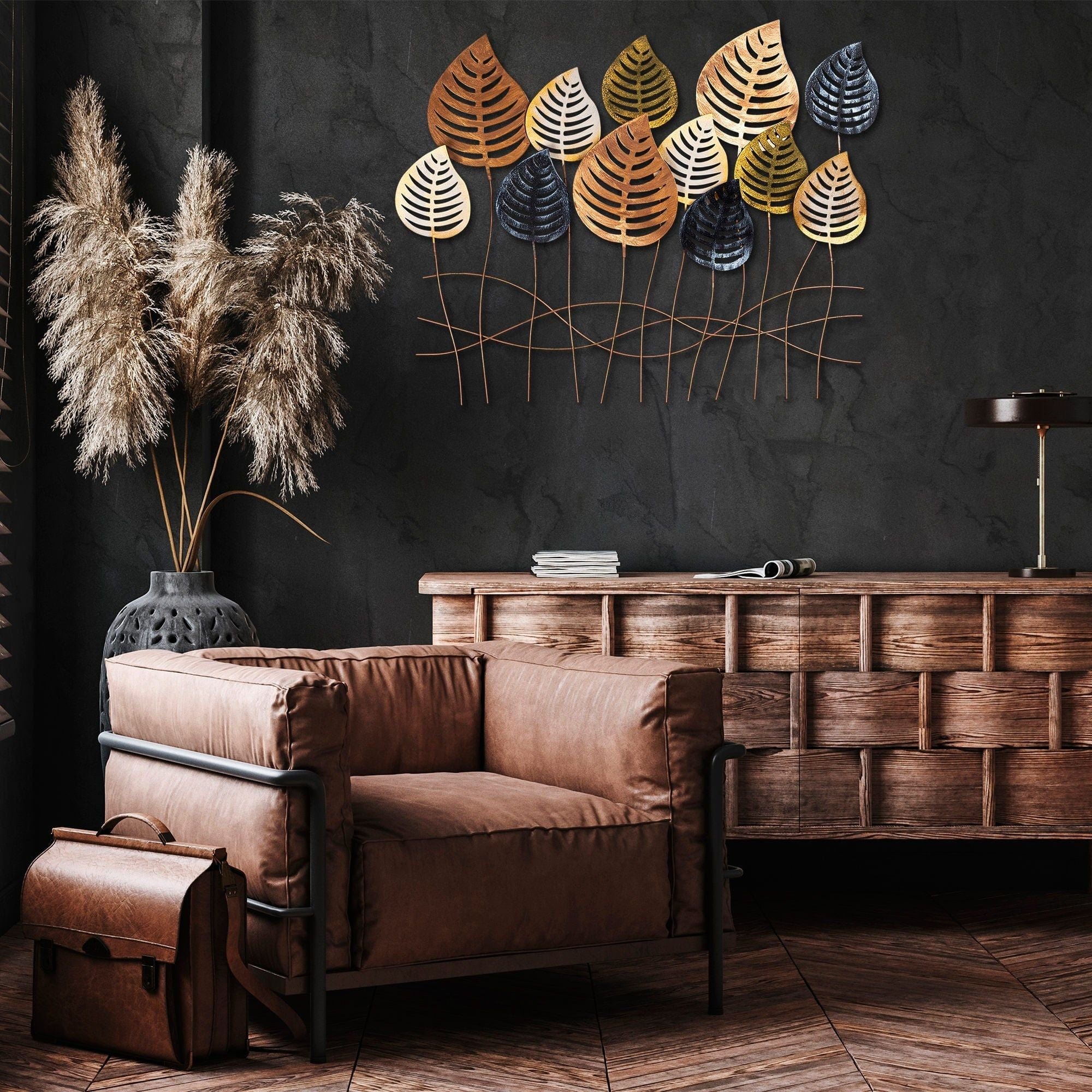 Decoratiune perete LILAC, multicolor, metal, 76x64 cm